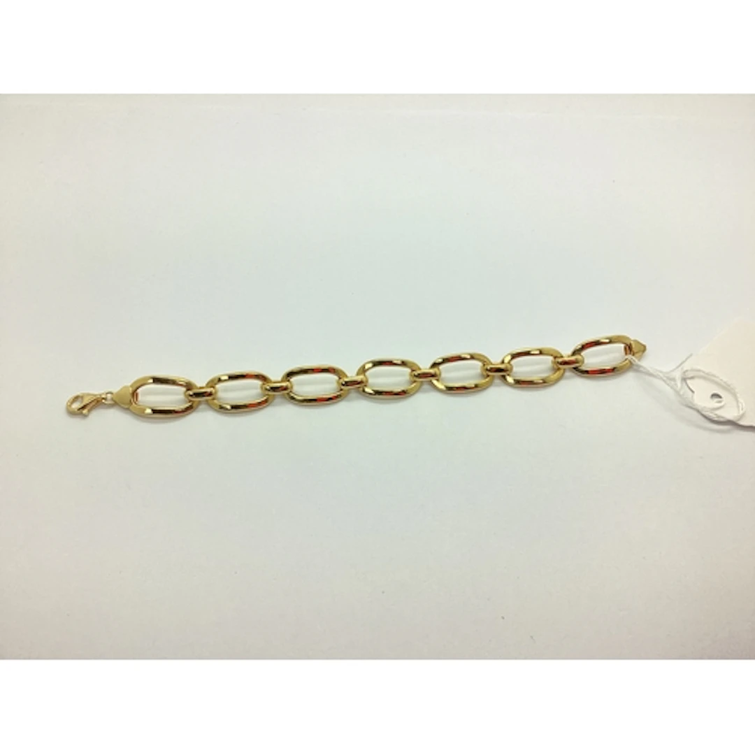 A Modern Hallmarked Silver Gilt Open Link Bracelet, 19.5cm l...