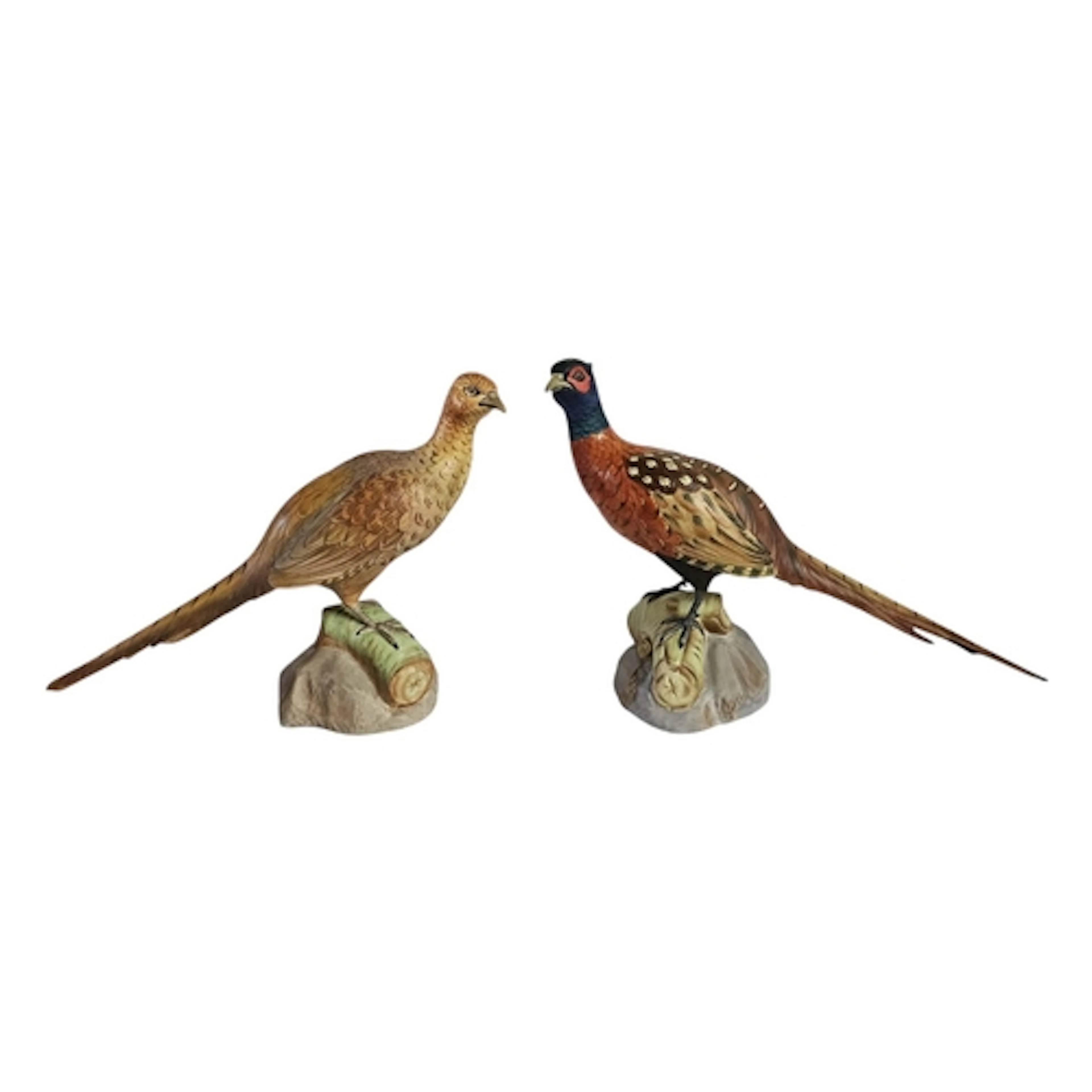 SPODE, A VINTAGE PAIR OF FINE BONE CHINA HAND PAINTED PHEASA...