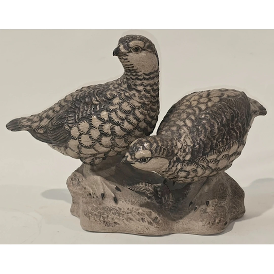 Poole Pottery Stoneware model of a pair of Grouse modelled a...