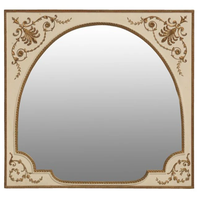 A CREAM PAINTED ARCH FORM MIRROR 88 x 93 cm Provenance: From...