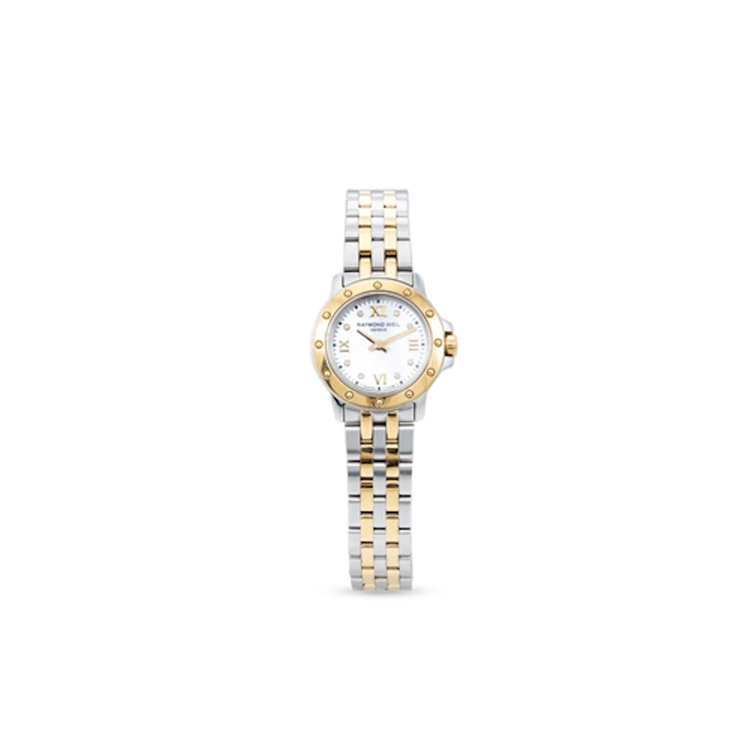A LADY'S RAYMOND WEIL WRIST WATCH, mother-of-pearl dial, Rom...