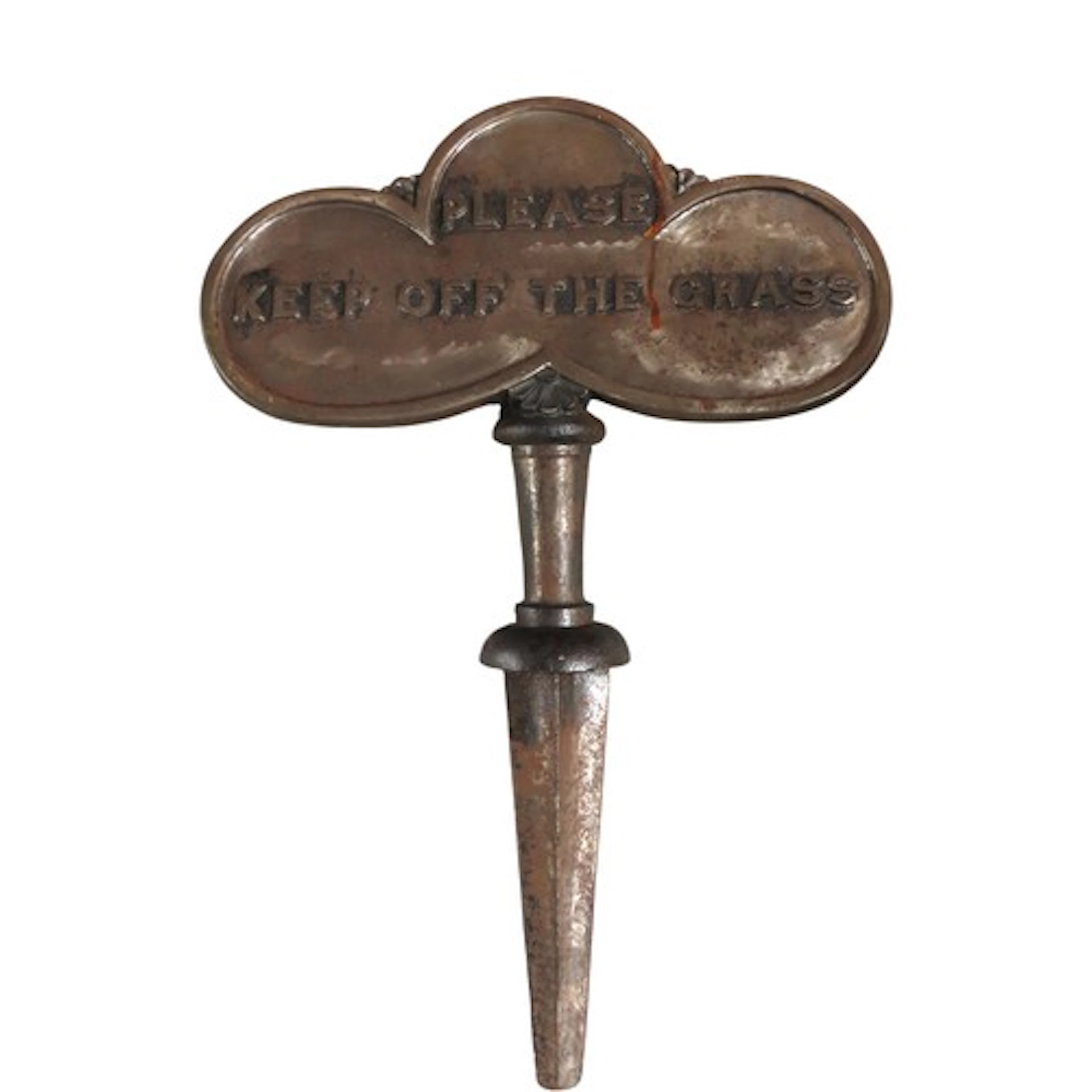 A CAST-IRON 'KEEP OFF THE GRASS' SIGN 70 cm x 46 cm