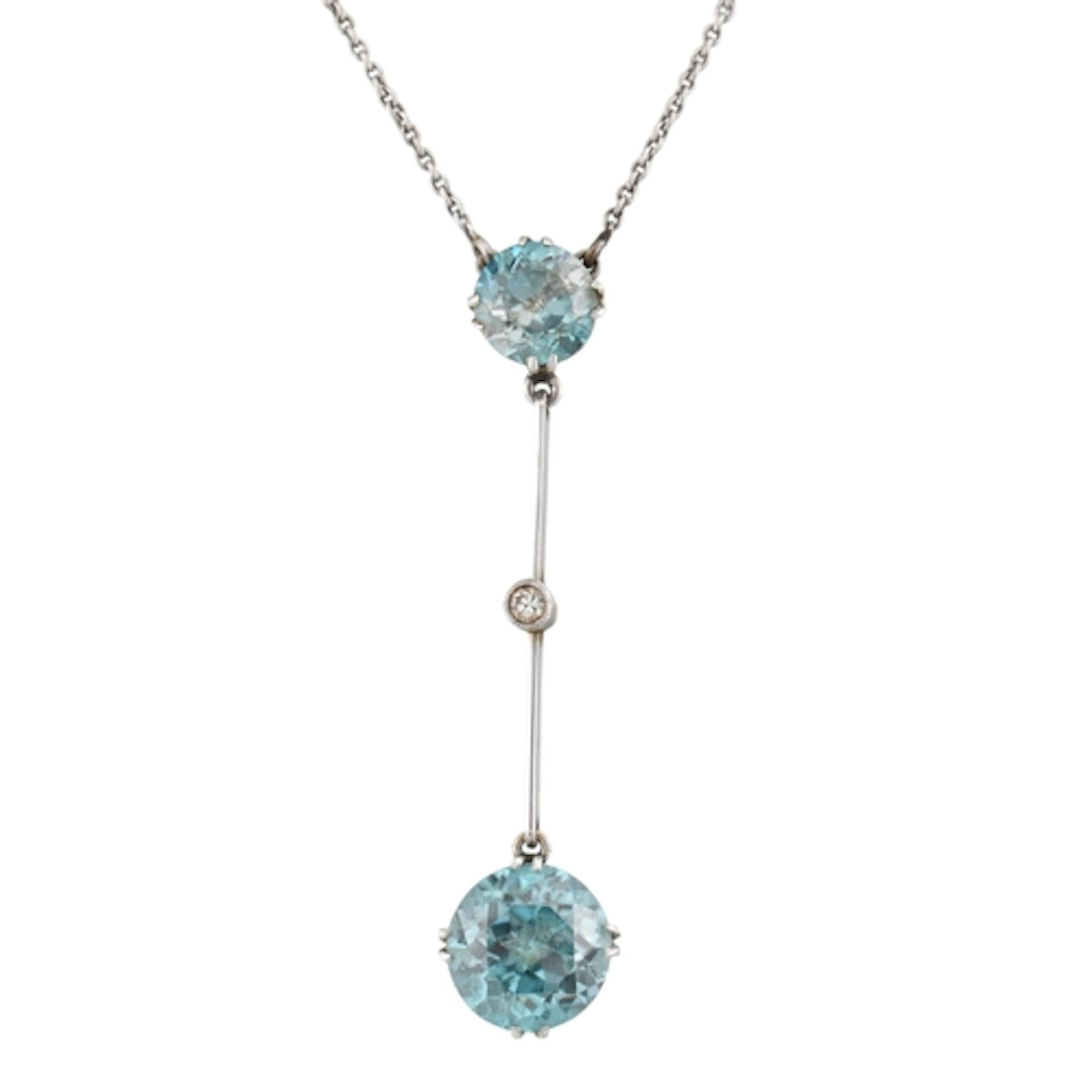 An Art Deco 18ct white gold and platinum, zircon and diamond...