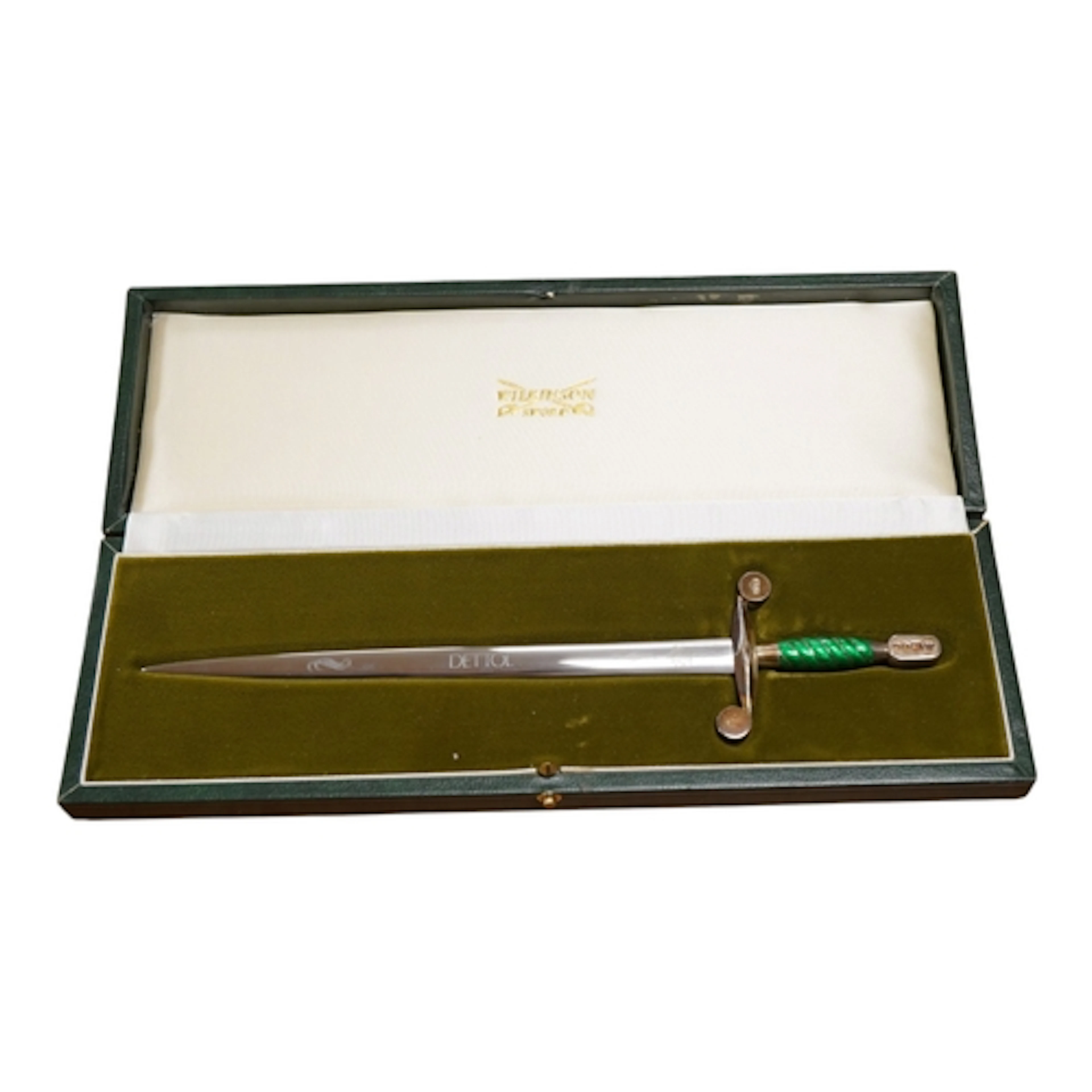A Wilkinson Sword silver handled presentation paper knife, w...