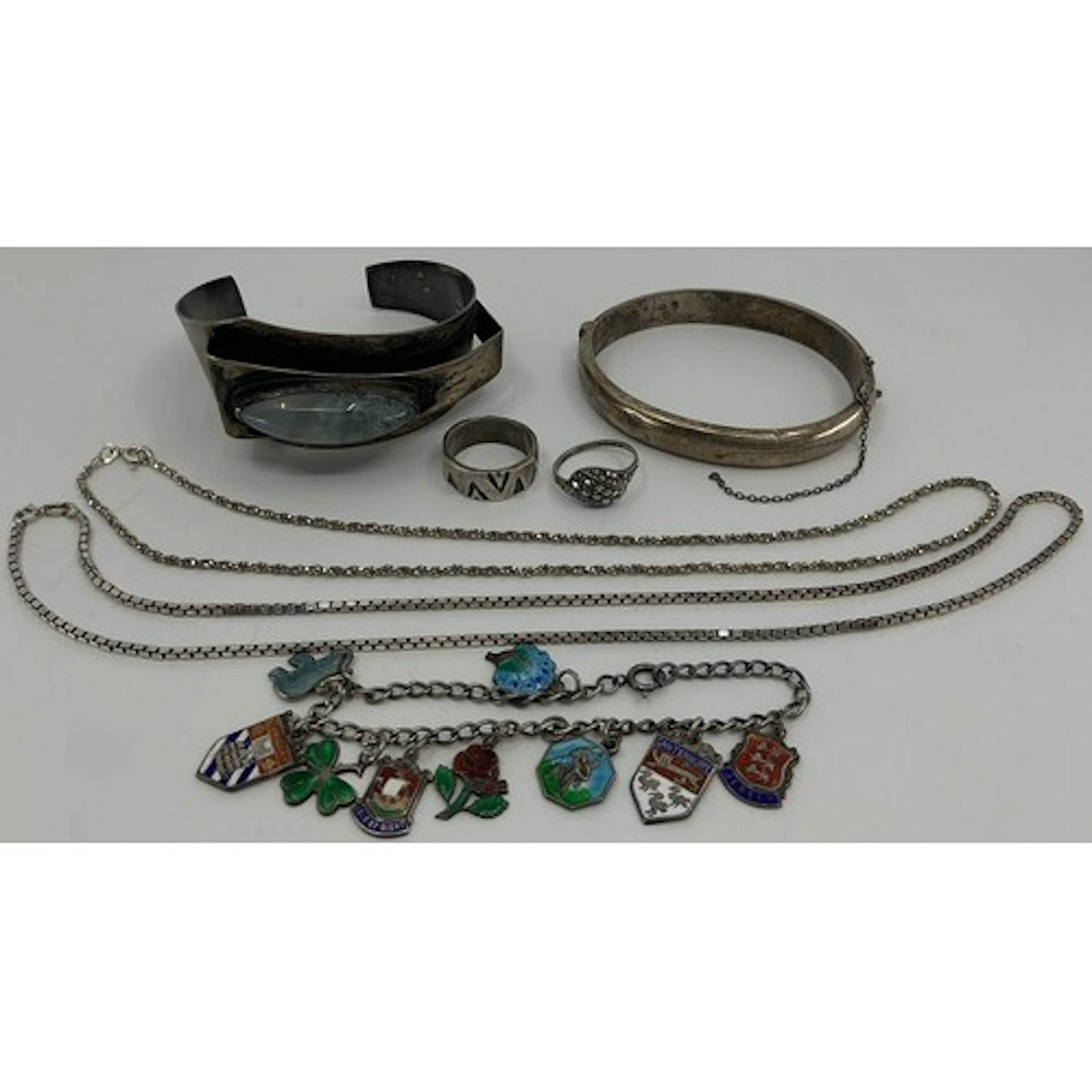 A mid 20th century sterling silver hand made cuff bracelet, ...