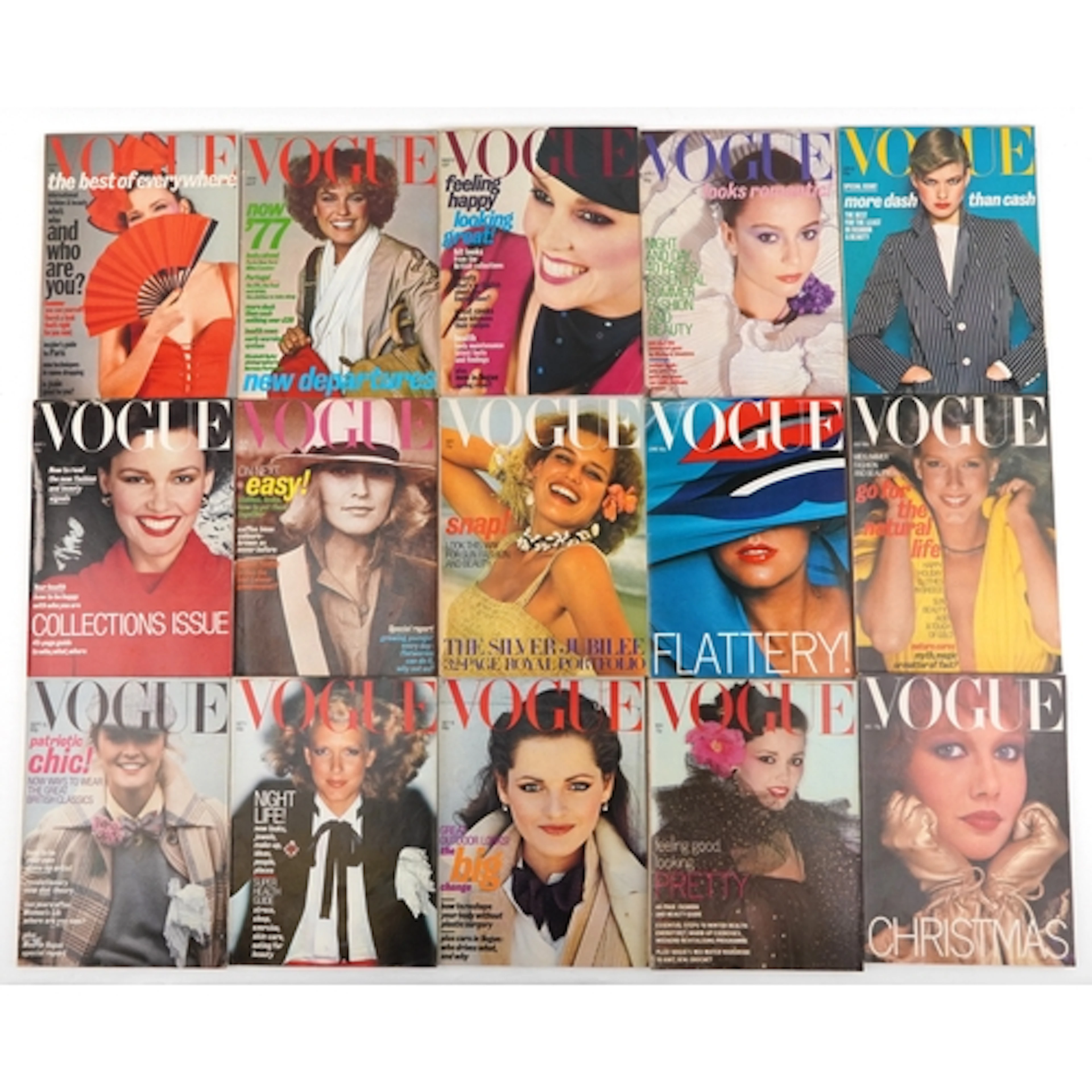 Vogue magazines, an almost complete run of the year 1977, mi...