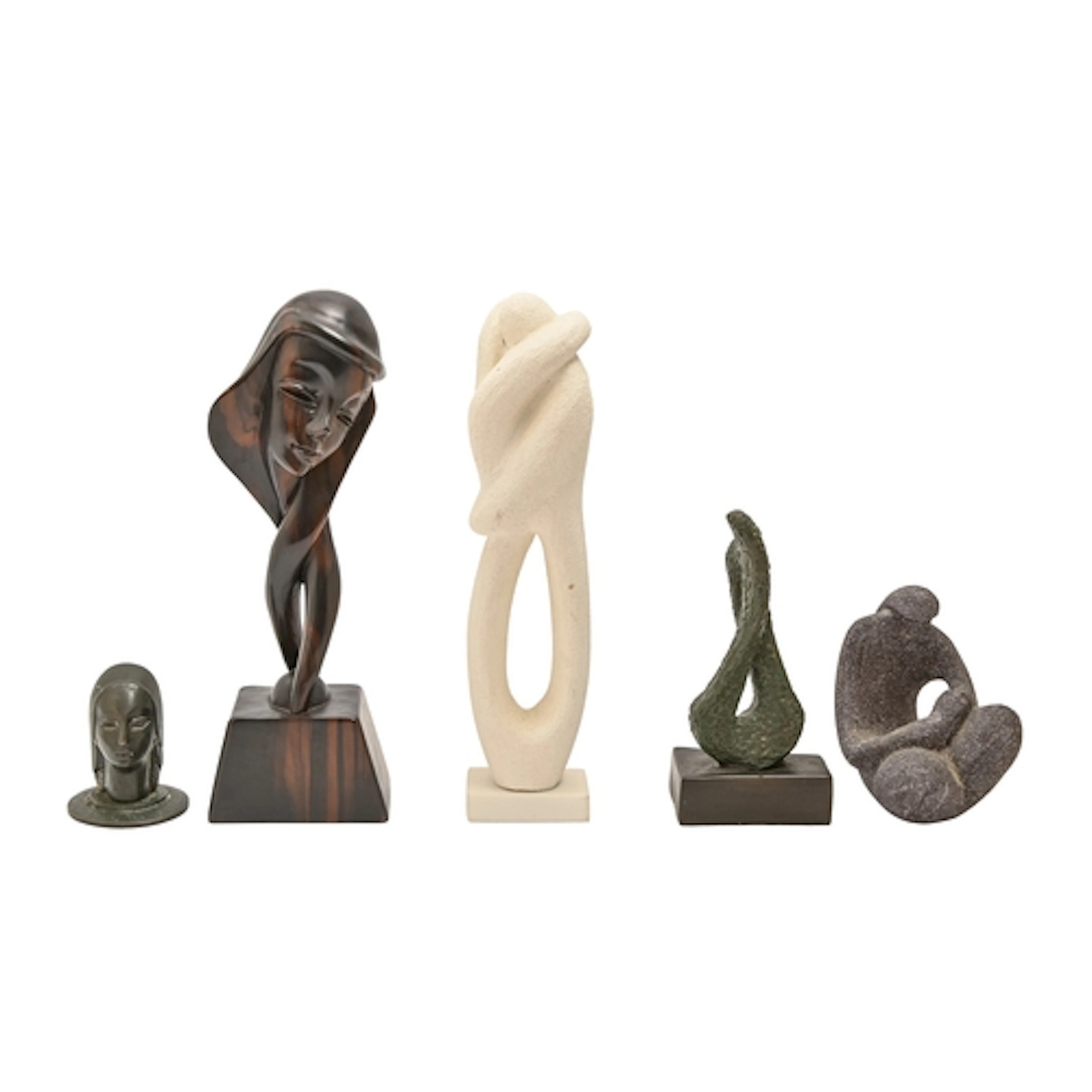 An African hardwood carving of the head of a woman, 32cm h, ...