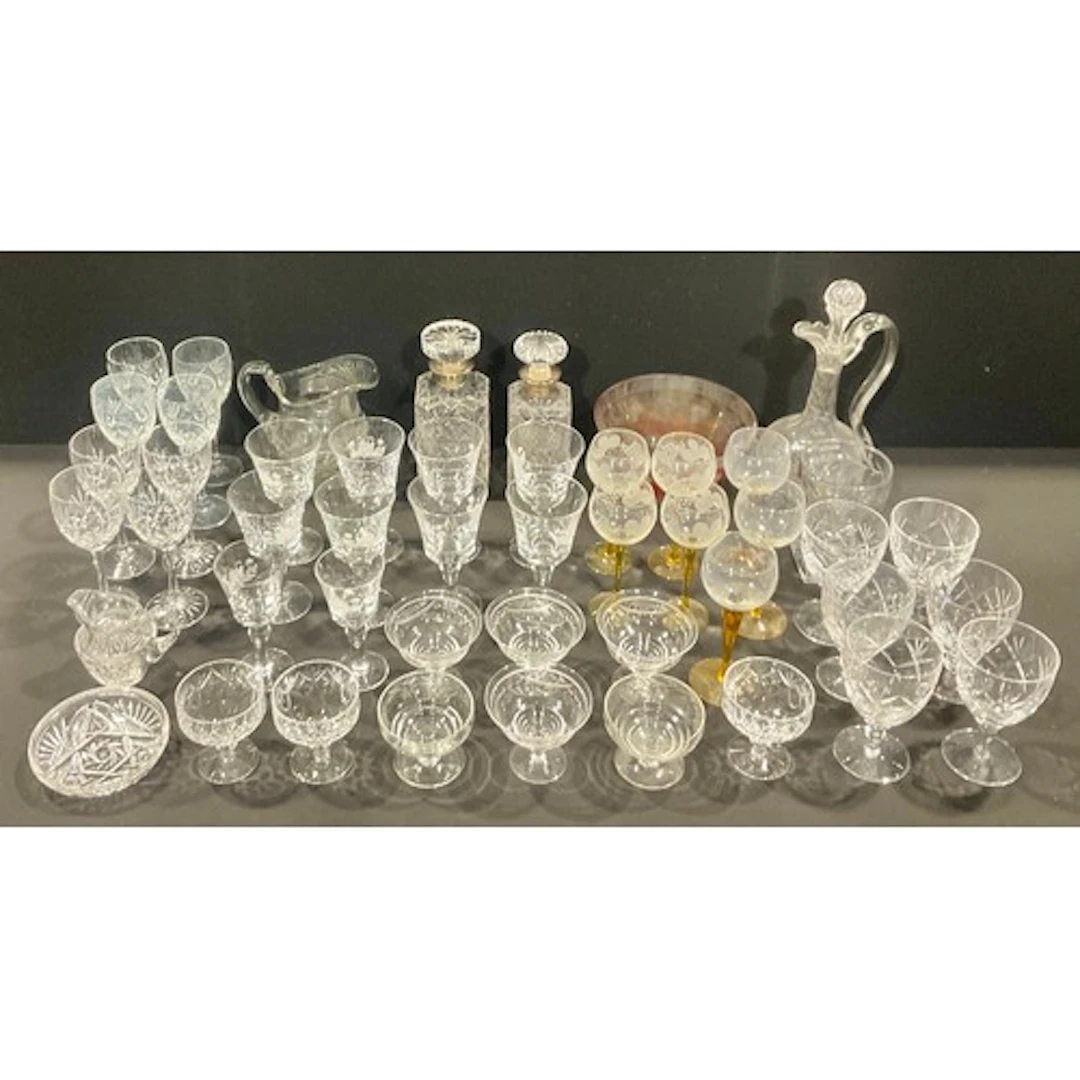 Glassware - an Elizabeth II silver mounted cut glass decante...