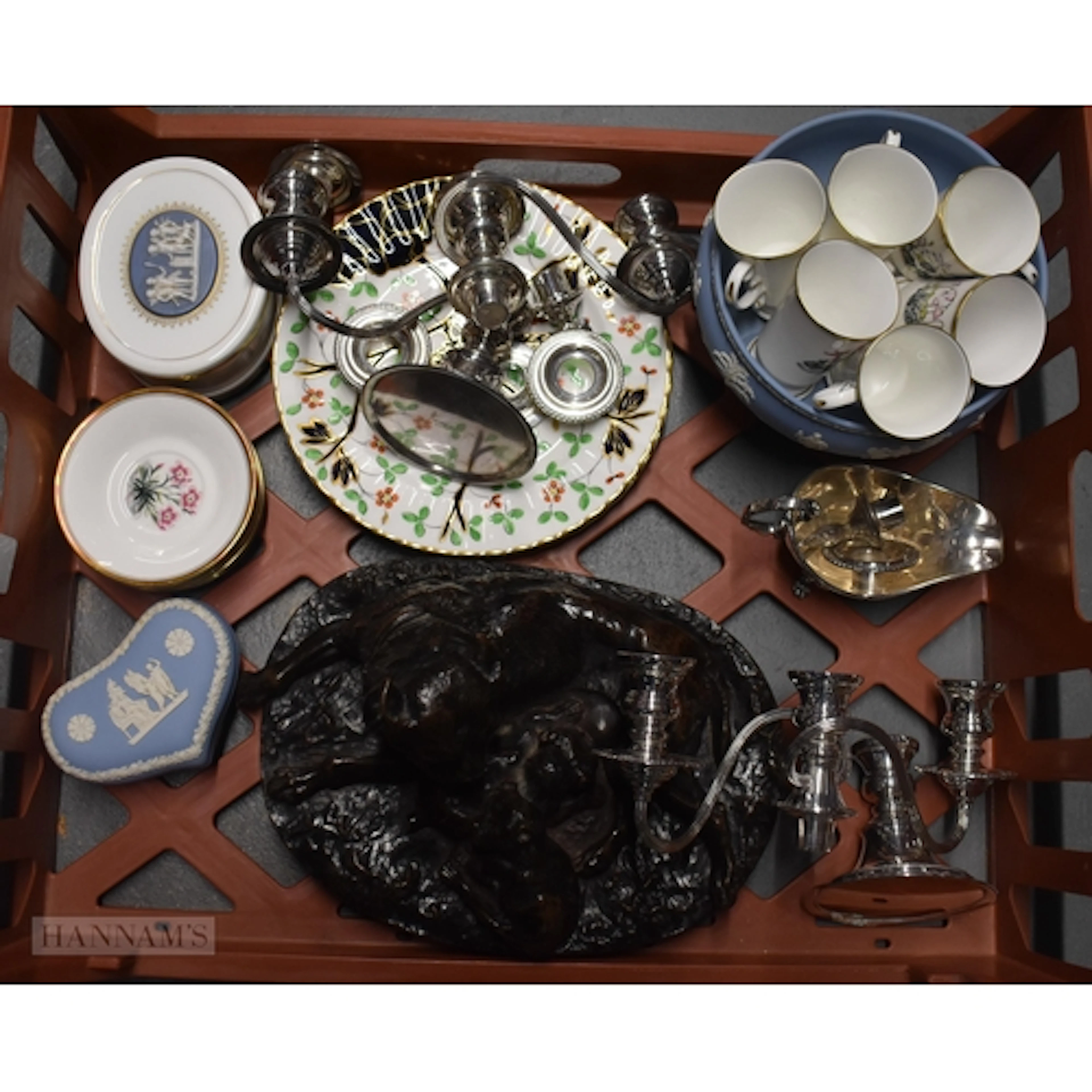A BOX OF COLLECTABLES including wedgwood etc. (qty)