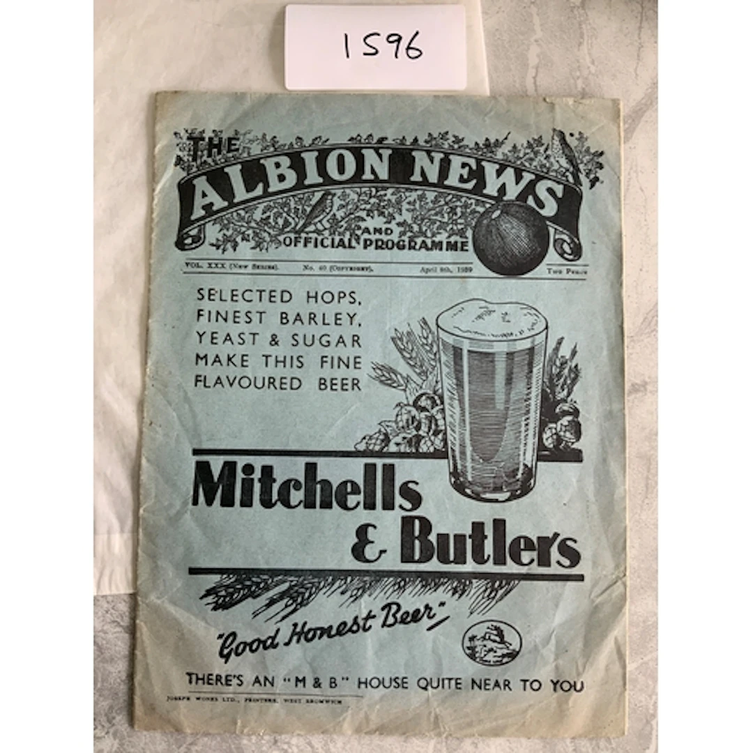 38/39 West Brom v Millwall Football Programme: Good conditio...