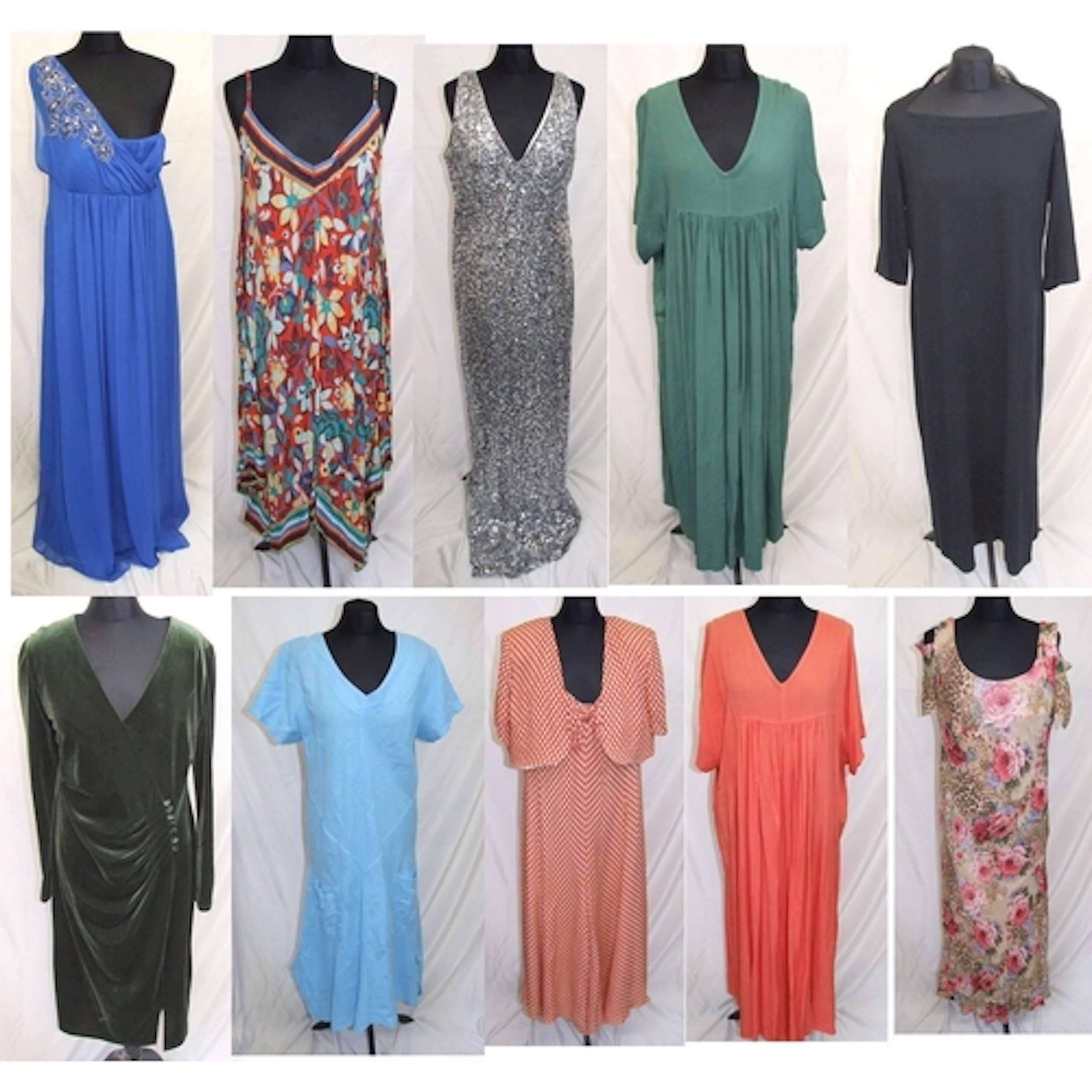 10 Ladies Dresses Size 18: Monsoon green velvet, Kaleidoscop...