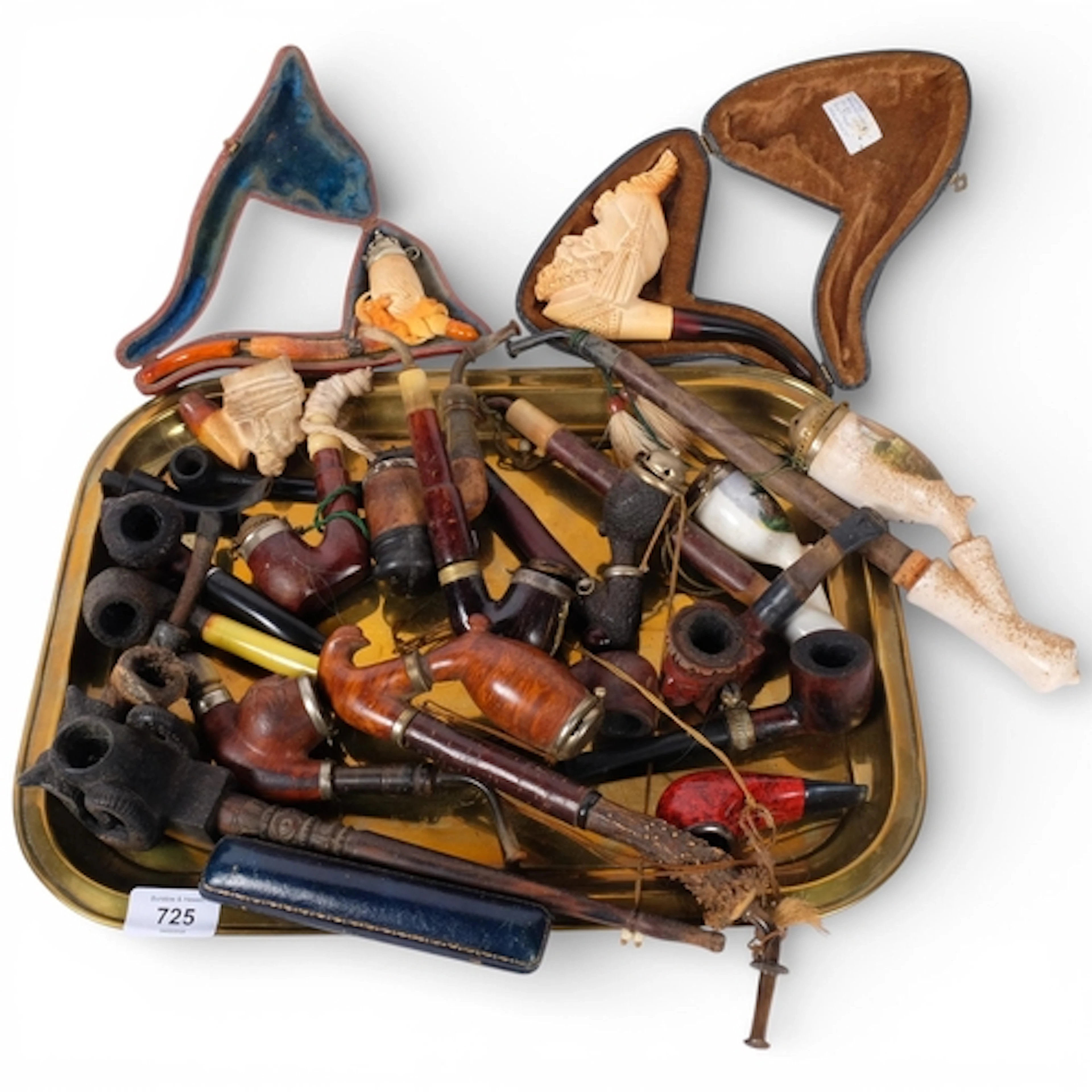 A large collection of various Antique and later pipes, inclu...