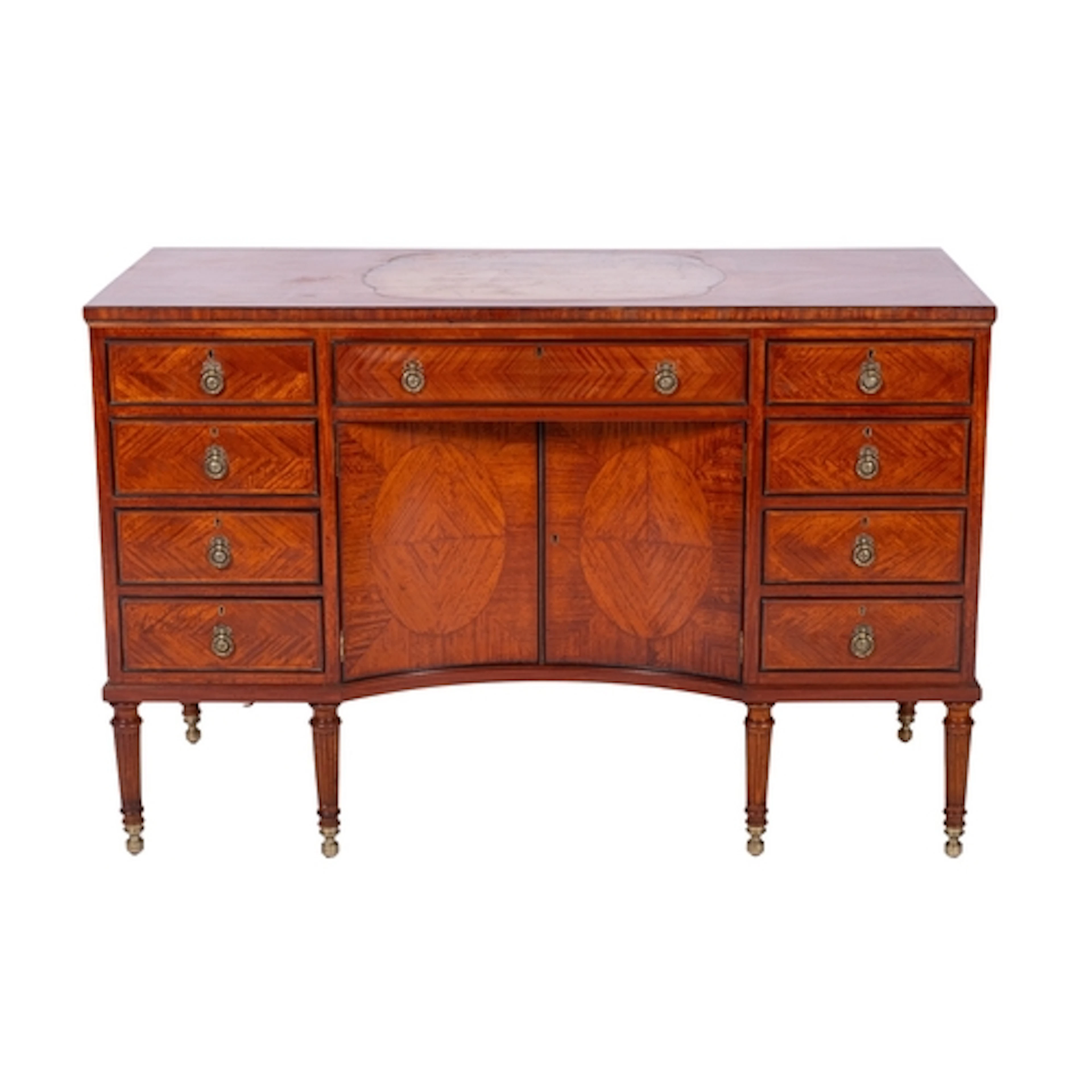 An Edwardian satinwood, banded and crossbanded rectangular d...