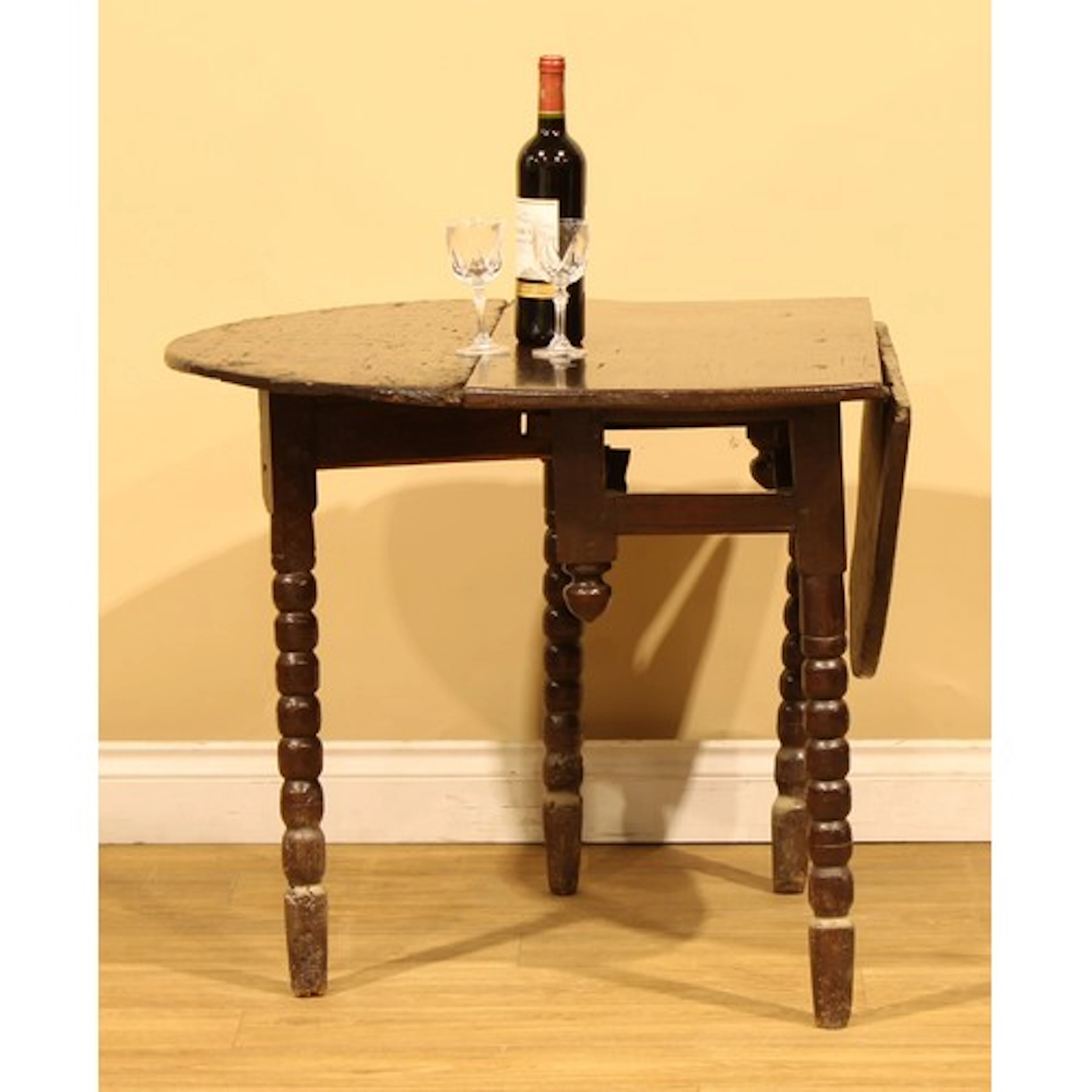 An unusual late 17th century provincial oak gateleg table, p...