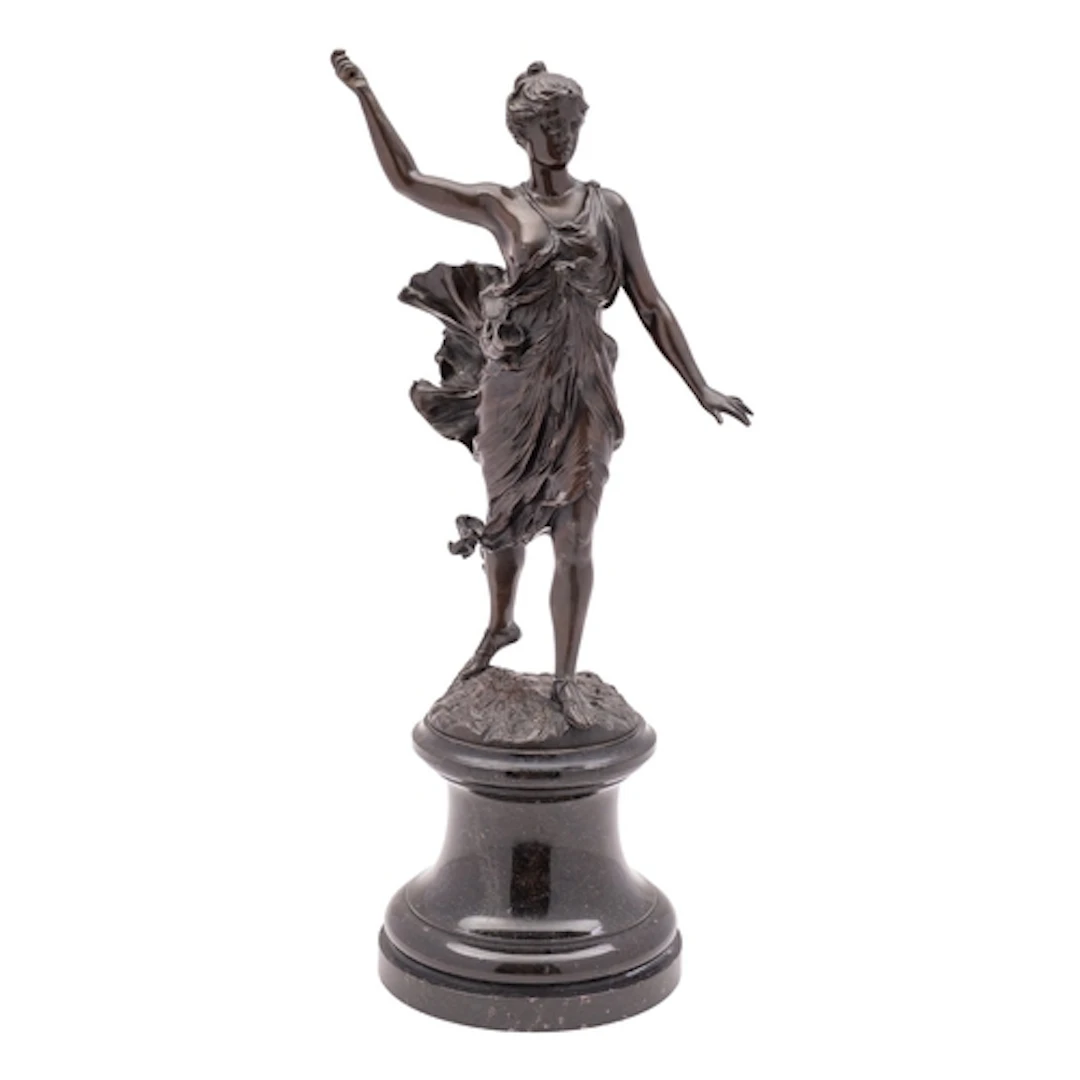 A Continental patinated bronze model of Diana the Huntress, ...