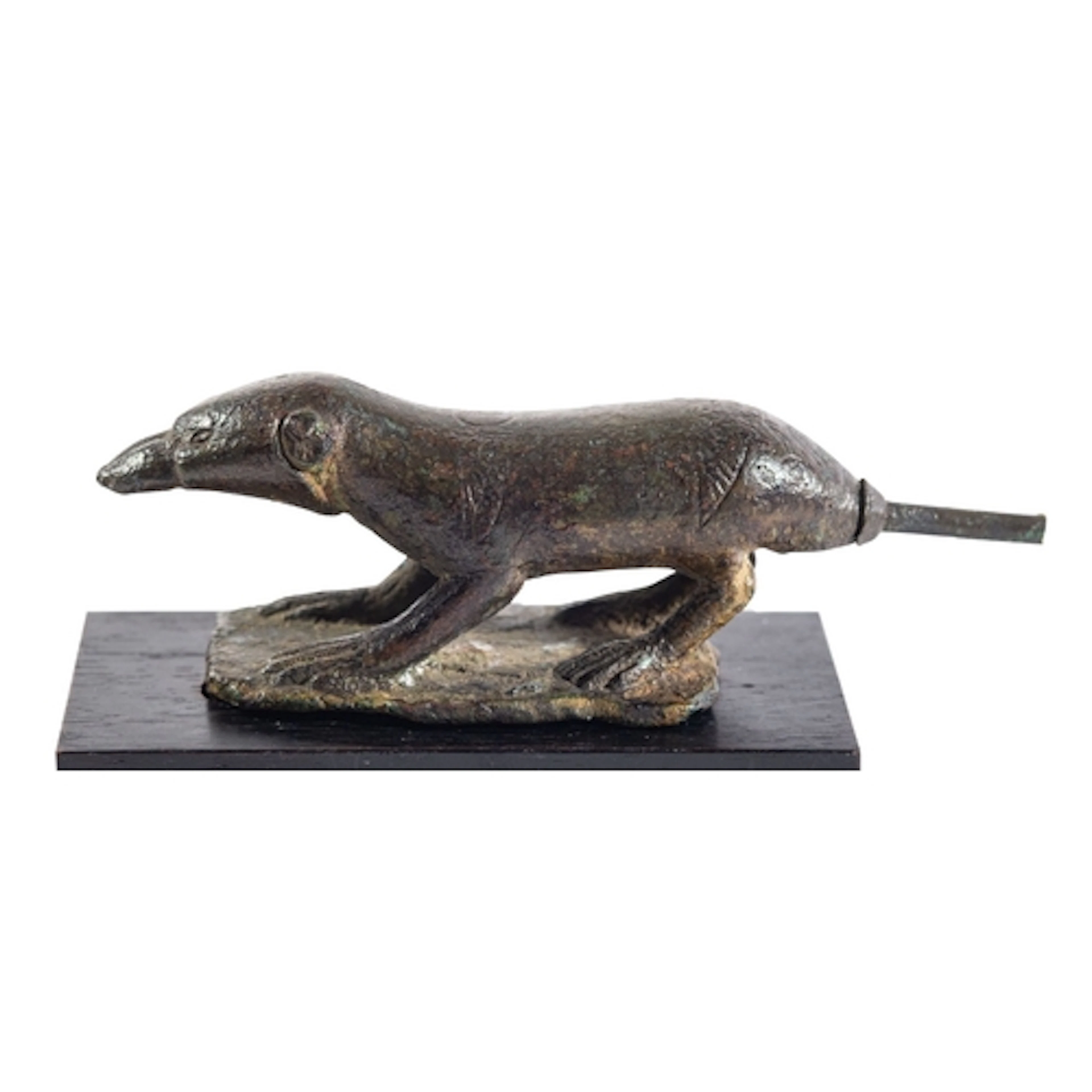 AN EGYPTIAN BRONZE MODEL OF A SHREW, LATE PERIOD, CIRCA 664-...