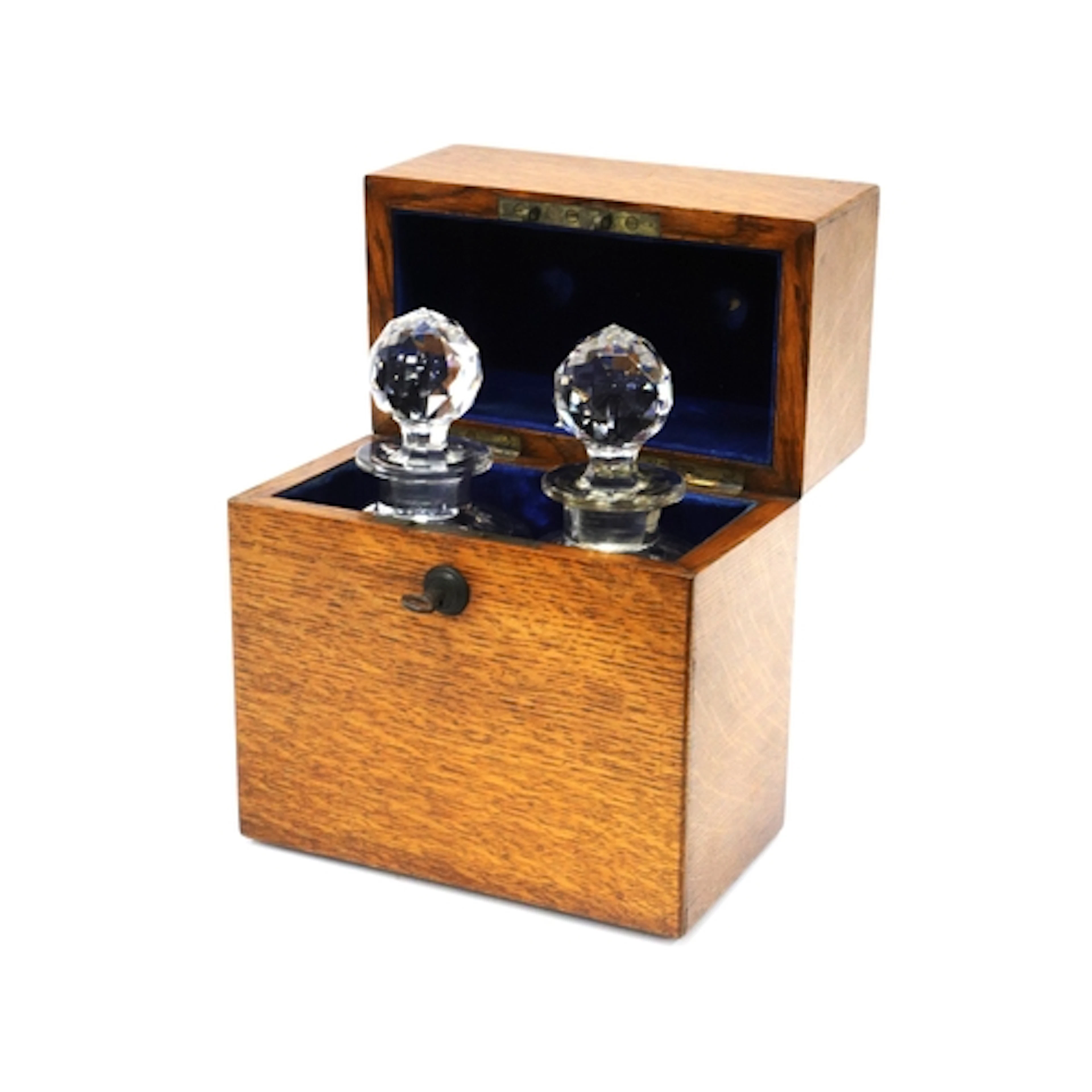 An Army and Navy Stores Oak Rectangular Box, with empty bras...