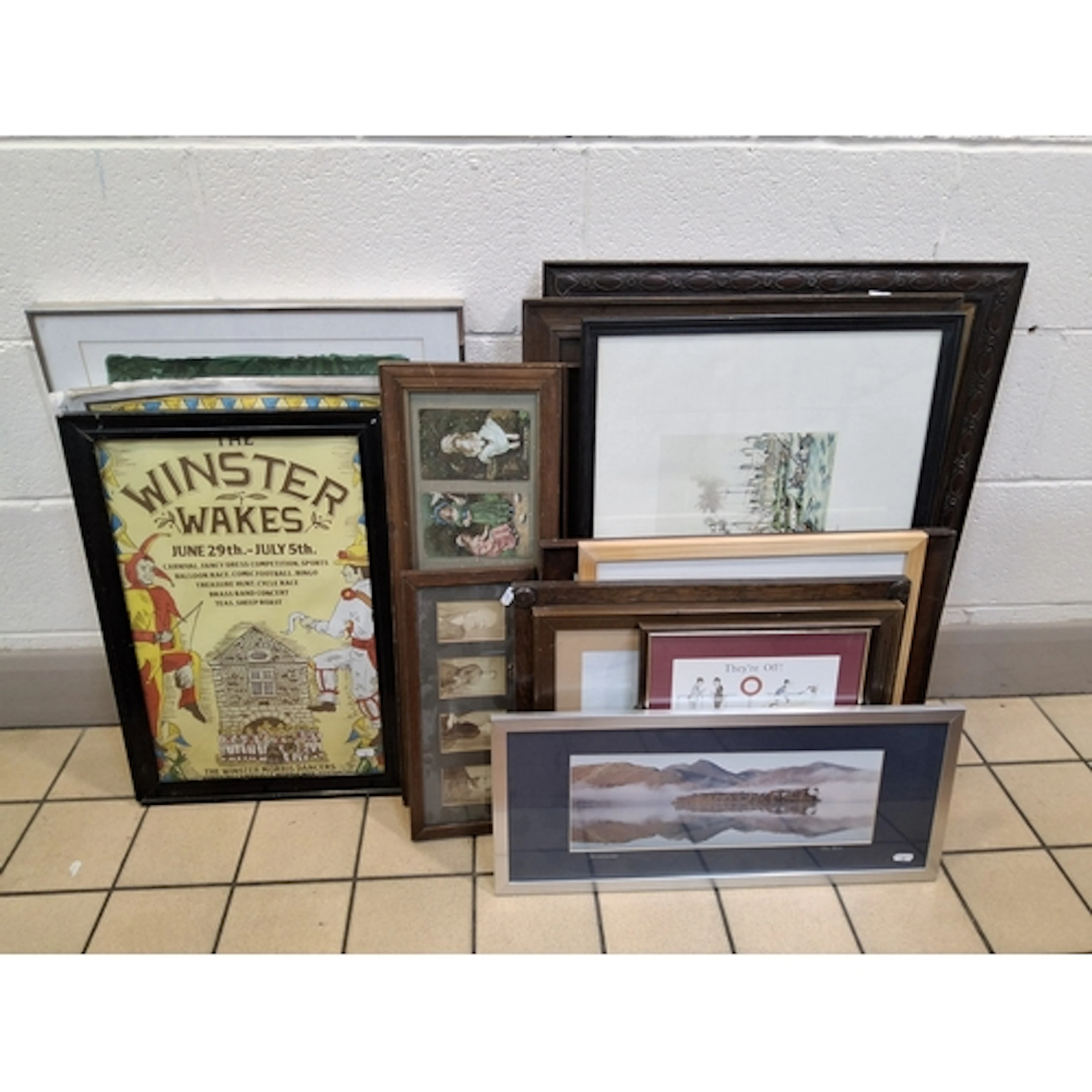 A SMALL QUANTITY OF PICTURES AND PRINTS ETC, to include ten ...