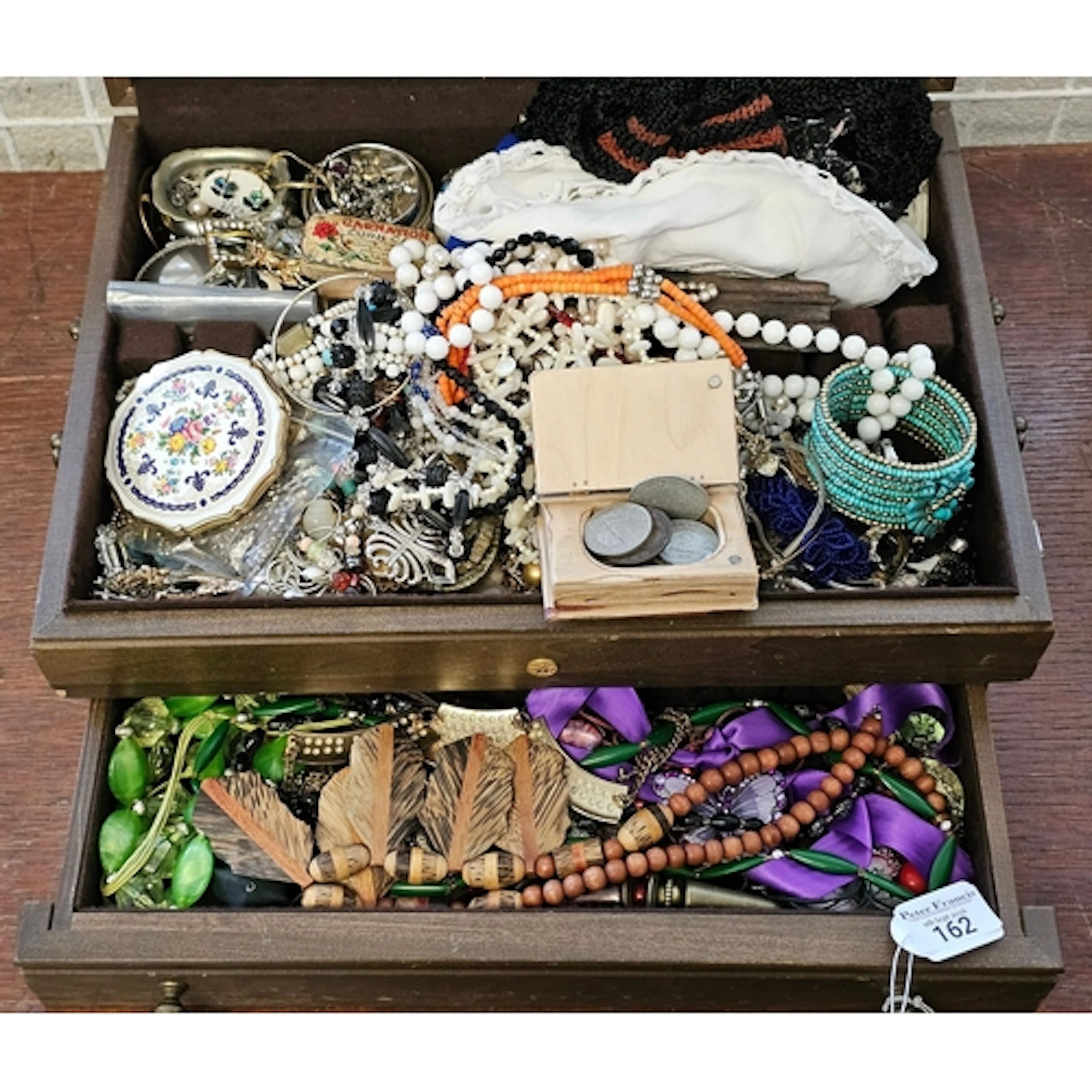 Large collection of costume jewellery to include: beaded nec...