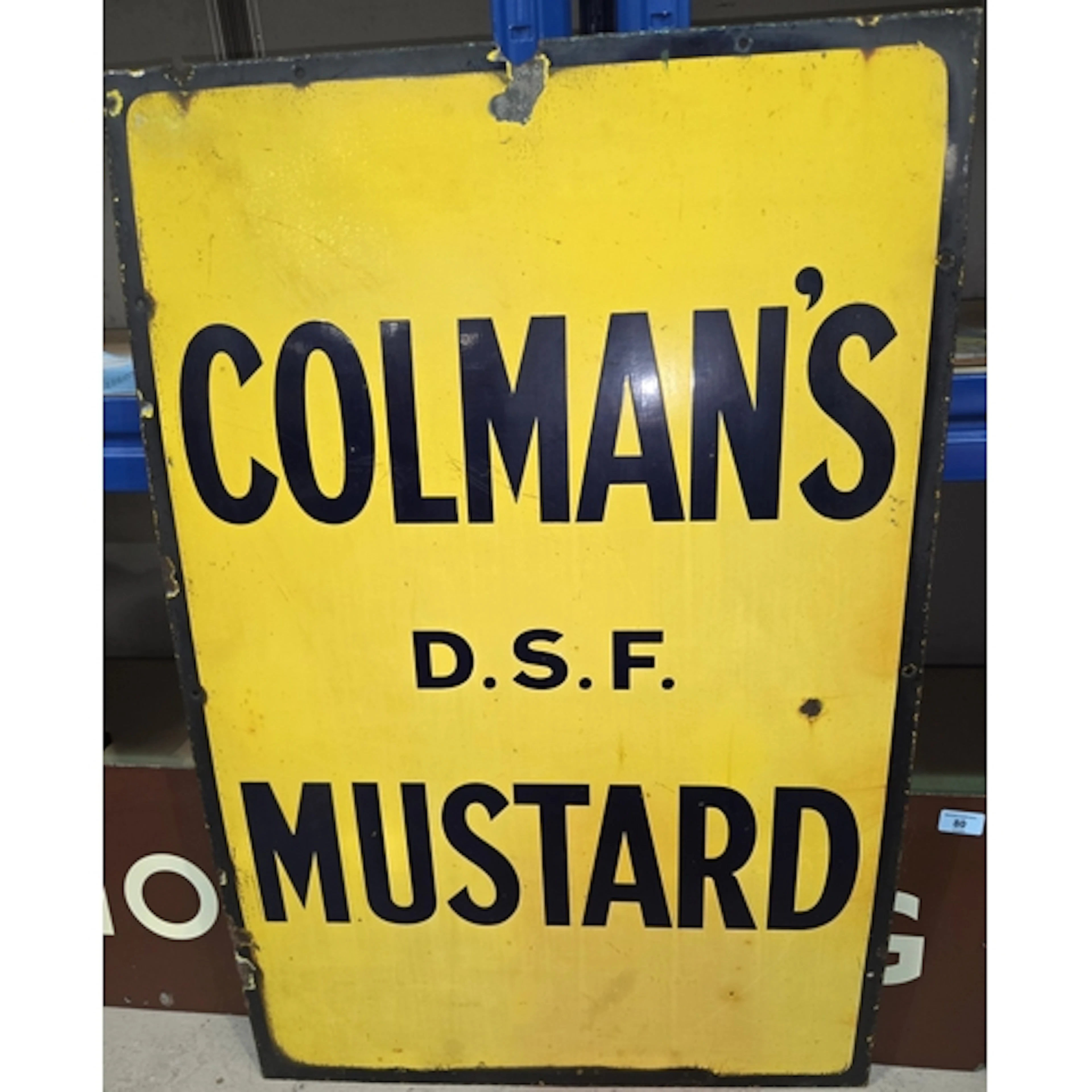 Advertising Enamel sign, Coleman's Mustard D.S.F., yellow an...
