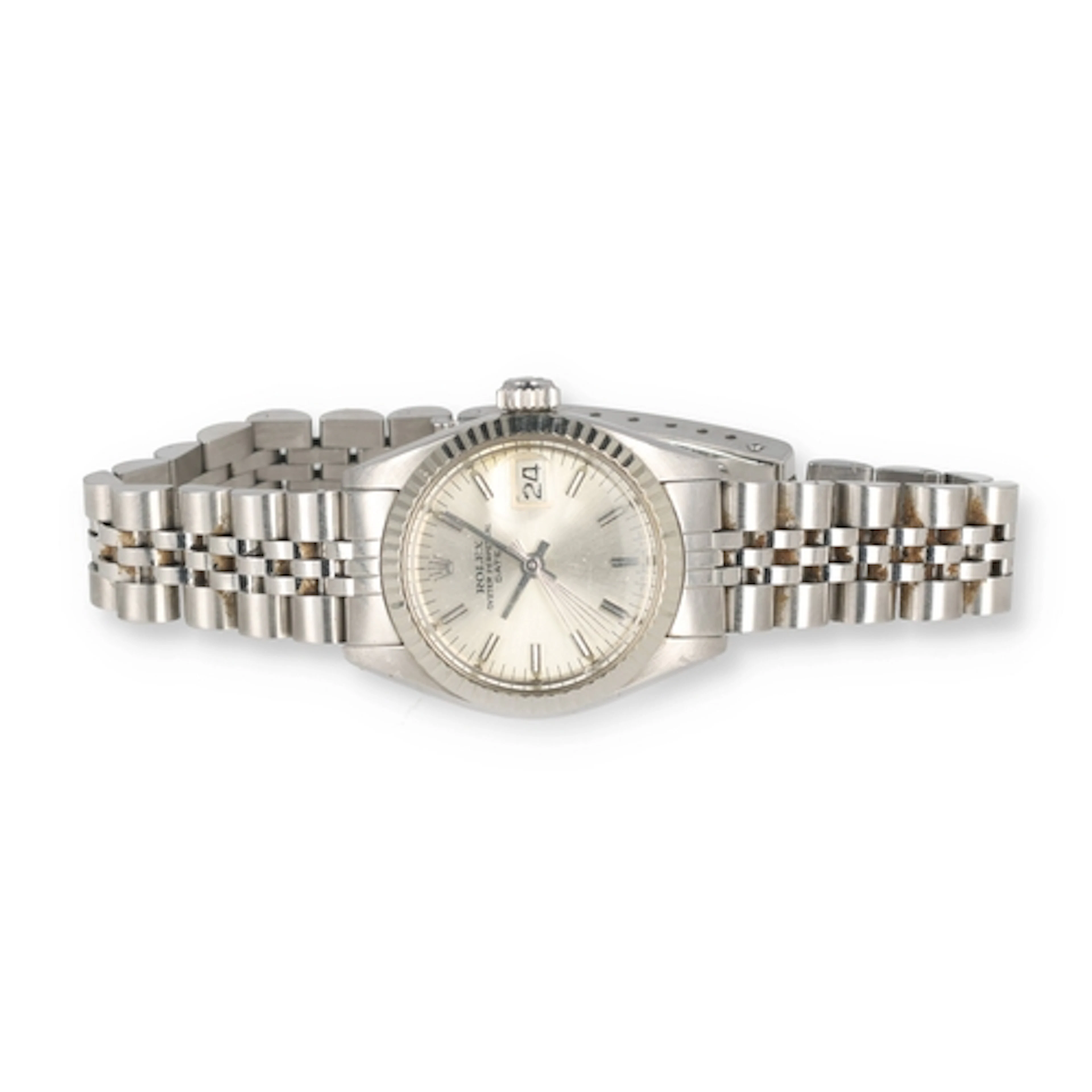 LADIES ROLEX OYSTER PERPETUAL DATE STAINLESS STEEL BRACELET ...