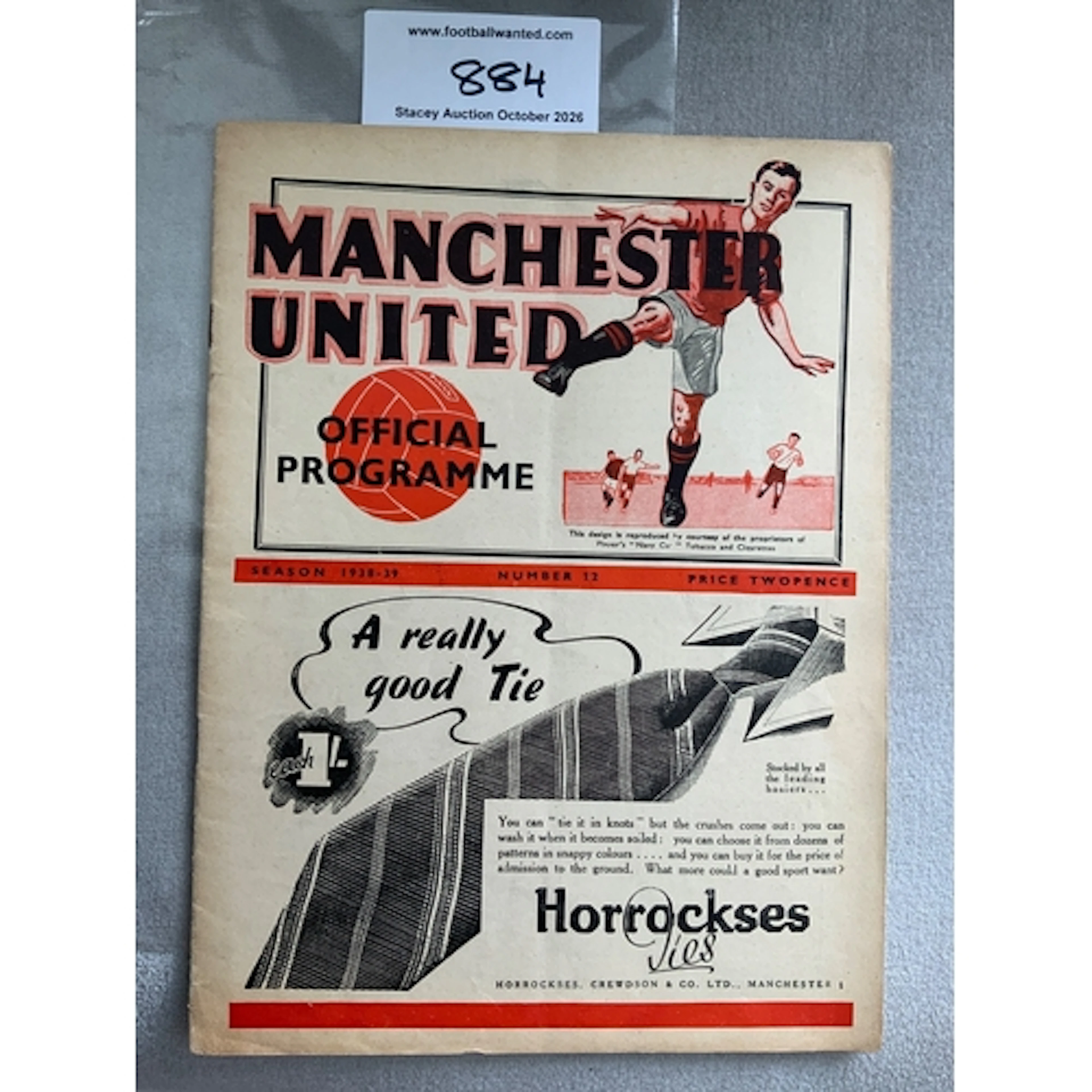 1938 - 1939 Manchester United v West Brom FA Cup Football Pr...