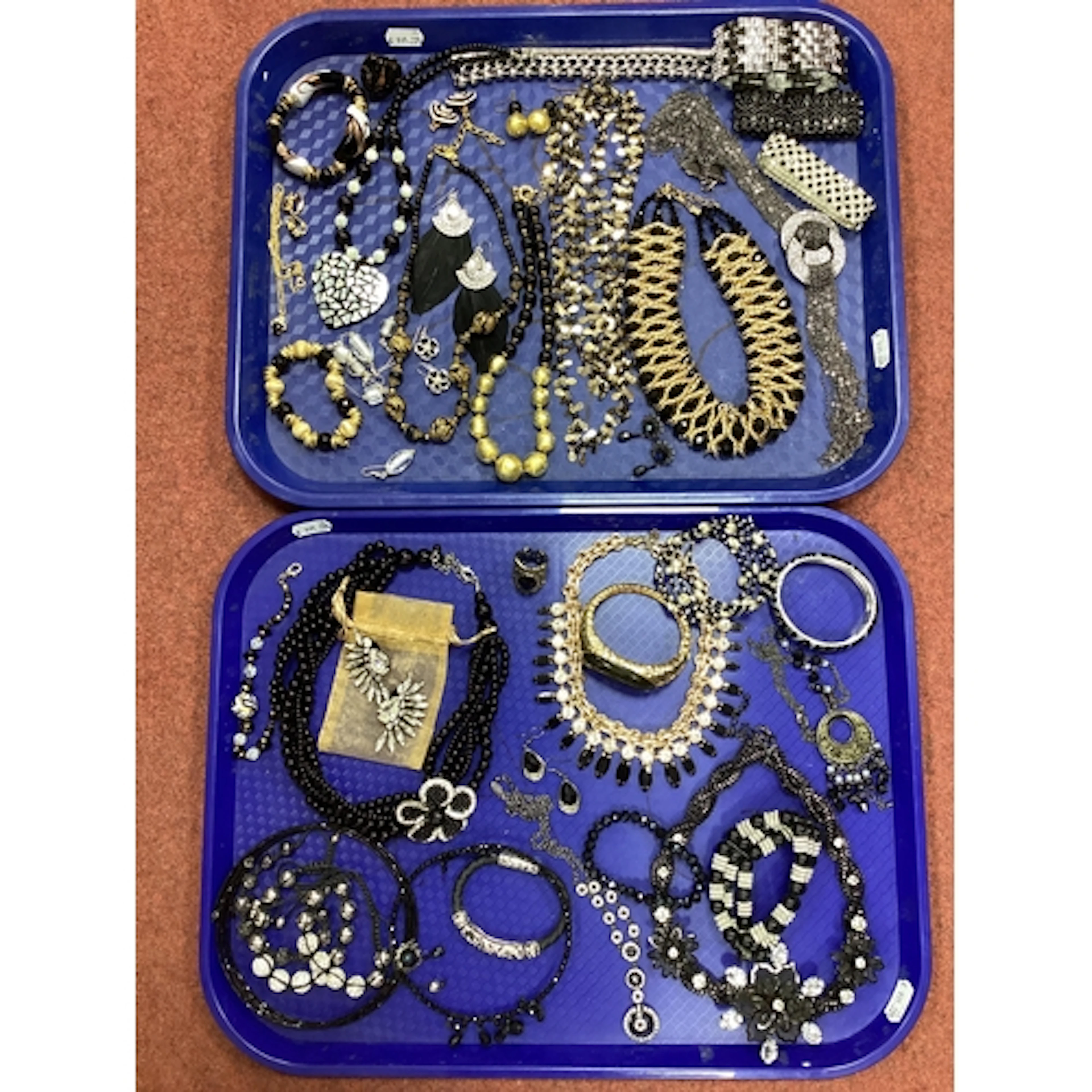 A Collection of Assorted Costume Jewellery, of black tone, i...