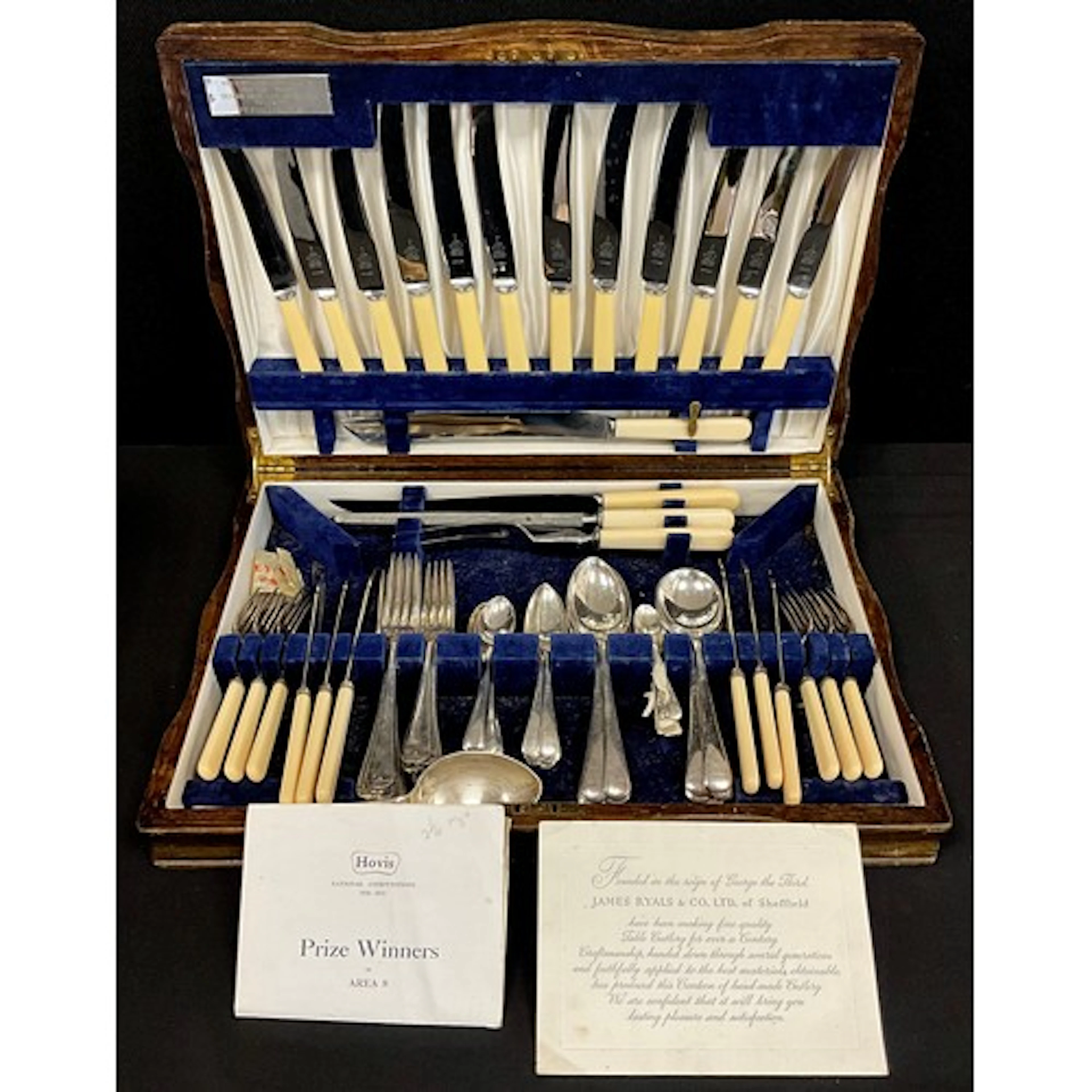 A silver plated complete canteen of cutlery for six, by Jame...