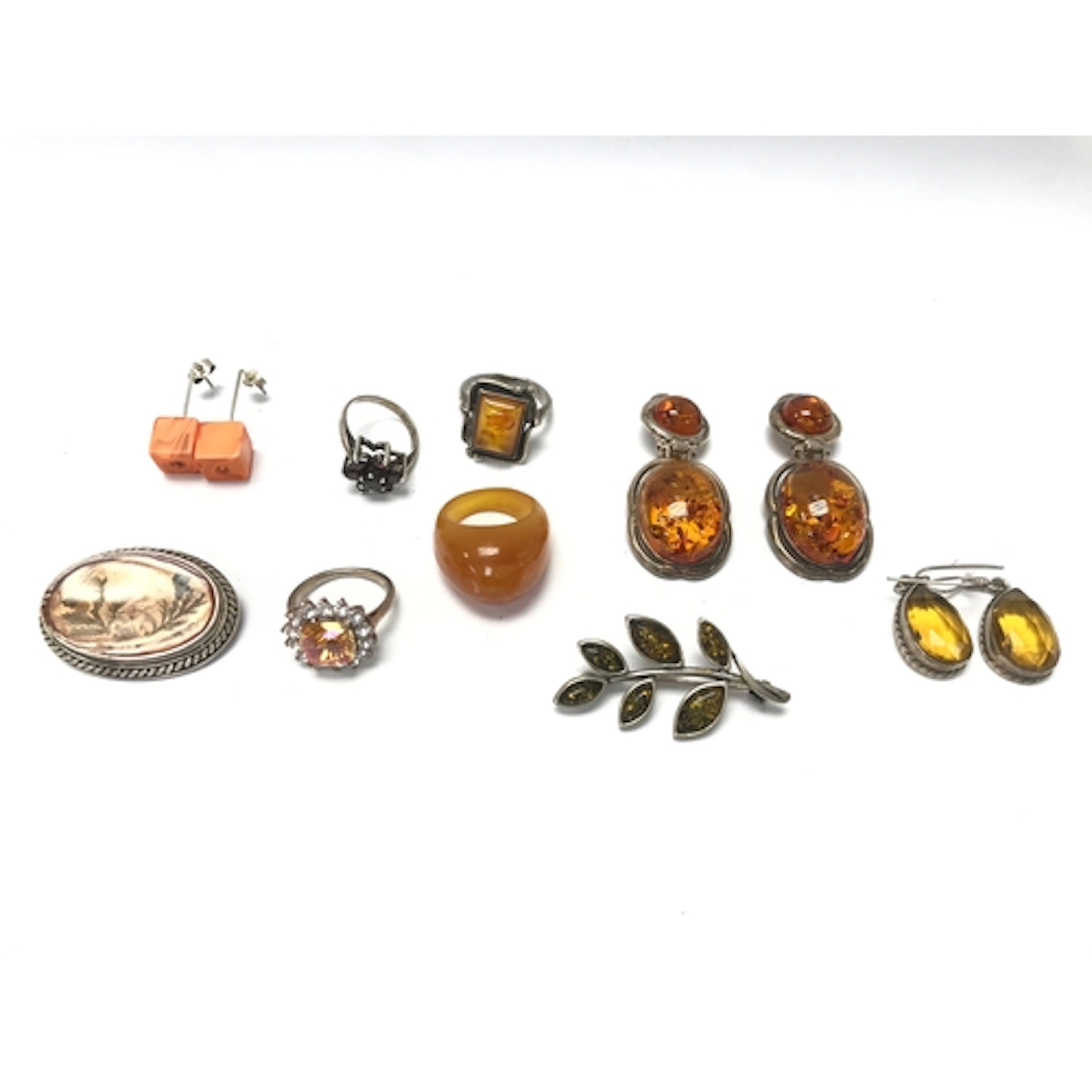 collection of vintage or antique jewellery pieces featuring ...