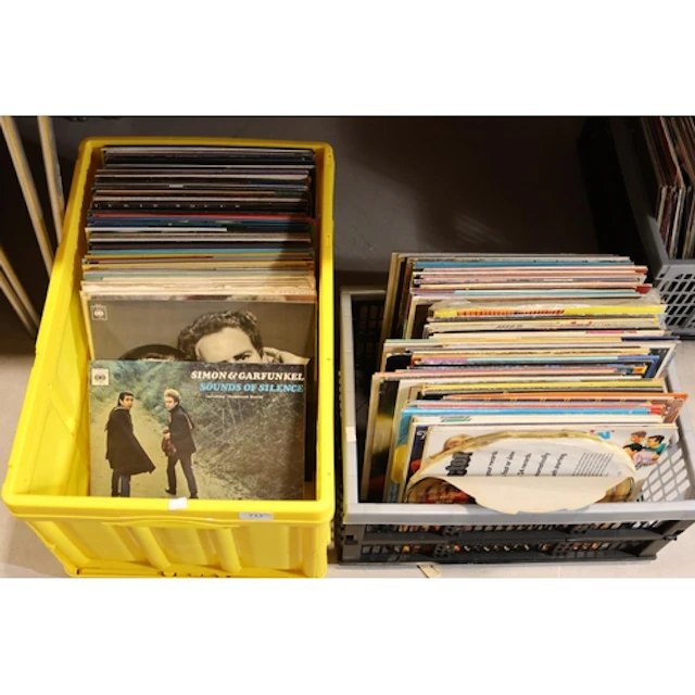 Two boxes of mixed vinyl records to include compilation albu...