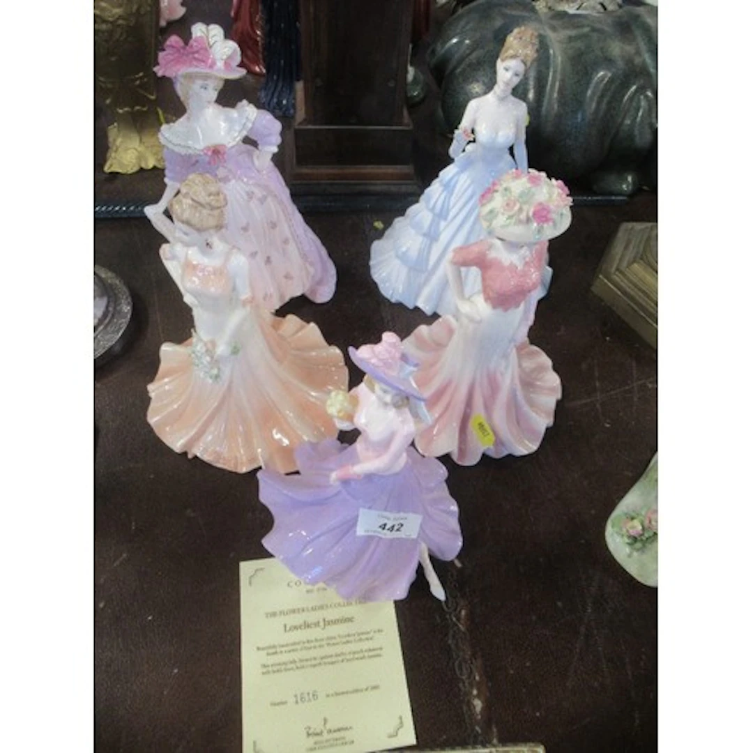 Five Coalport figurines