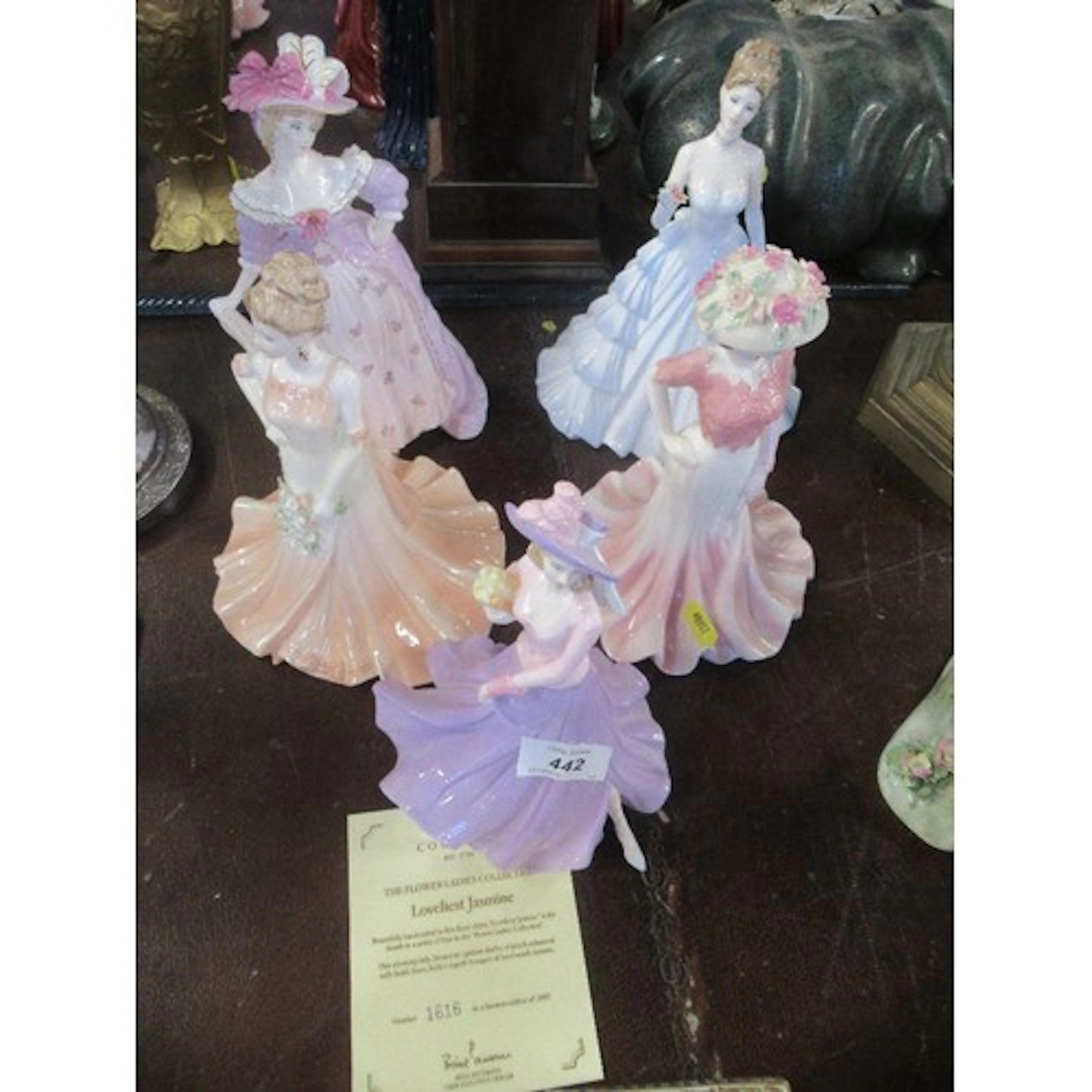 Five Coalport figurines