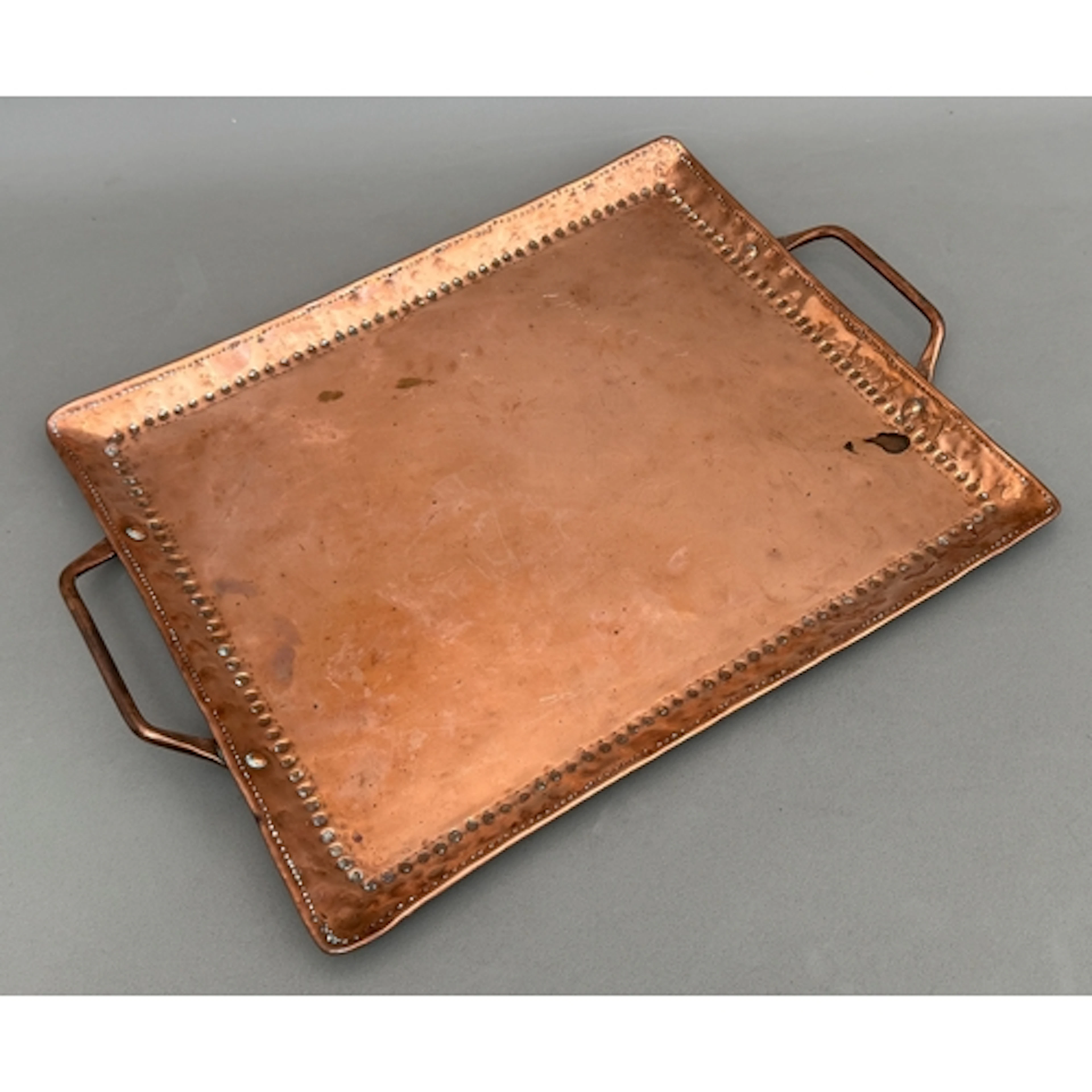 A Newlyn School Arts and Crafts copper rectangular tray - by...