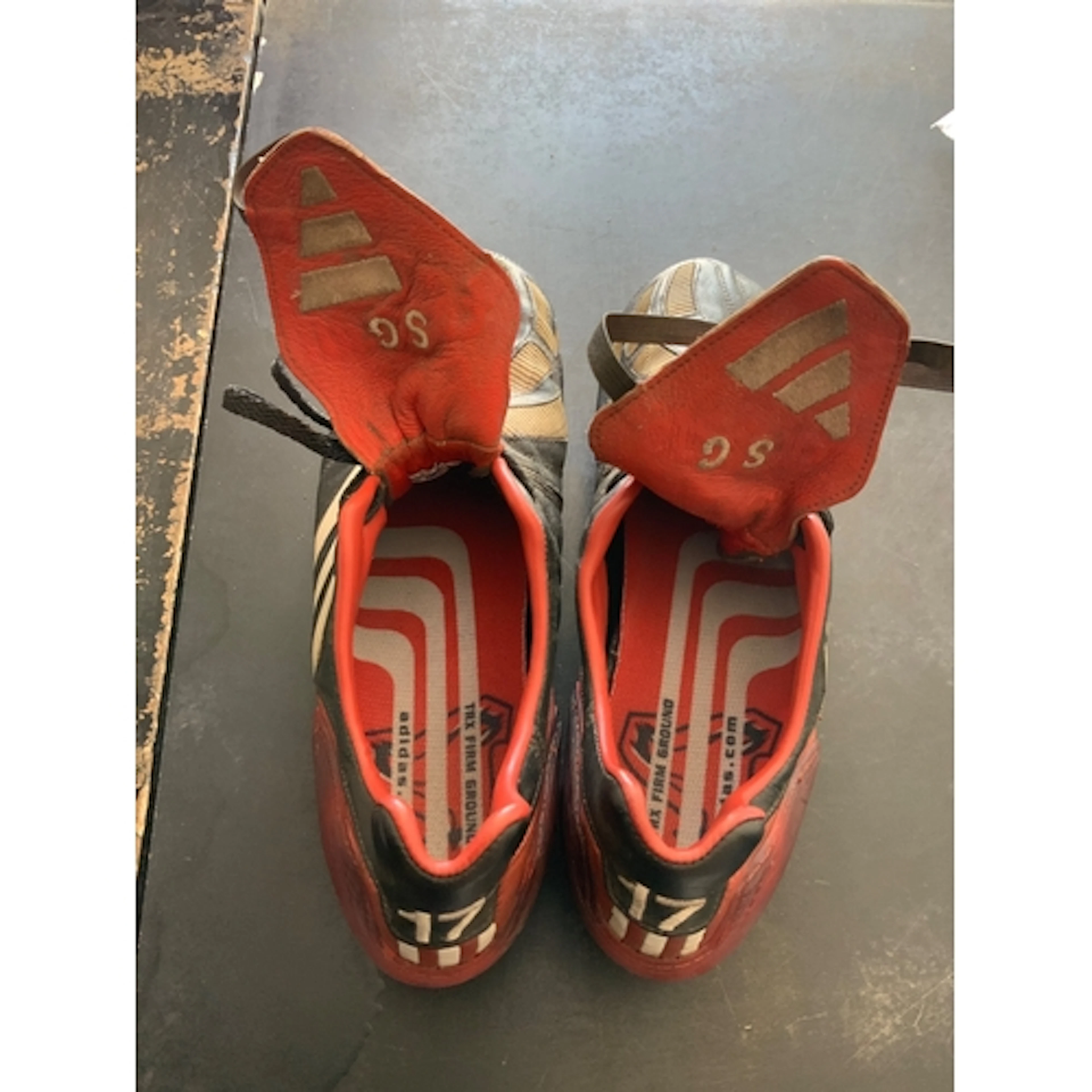 Gerrard Liverpool Match Worn Football Boots: Adidas TRX firm...