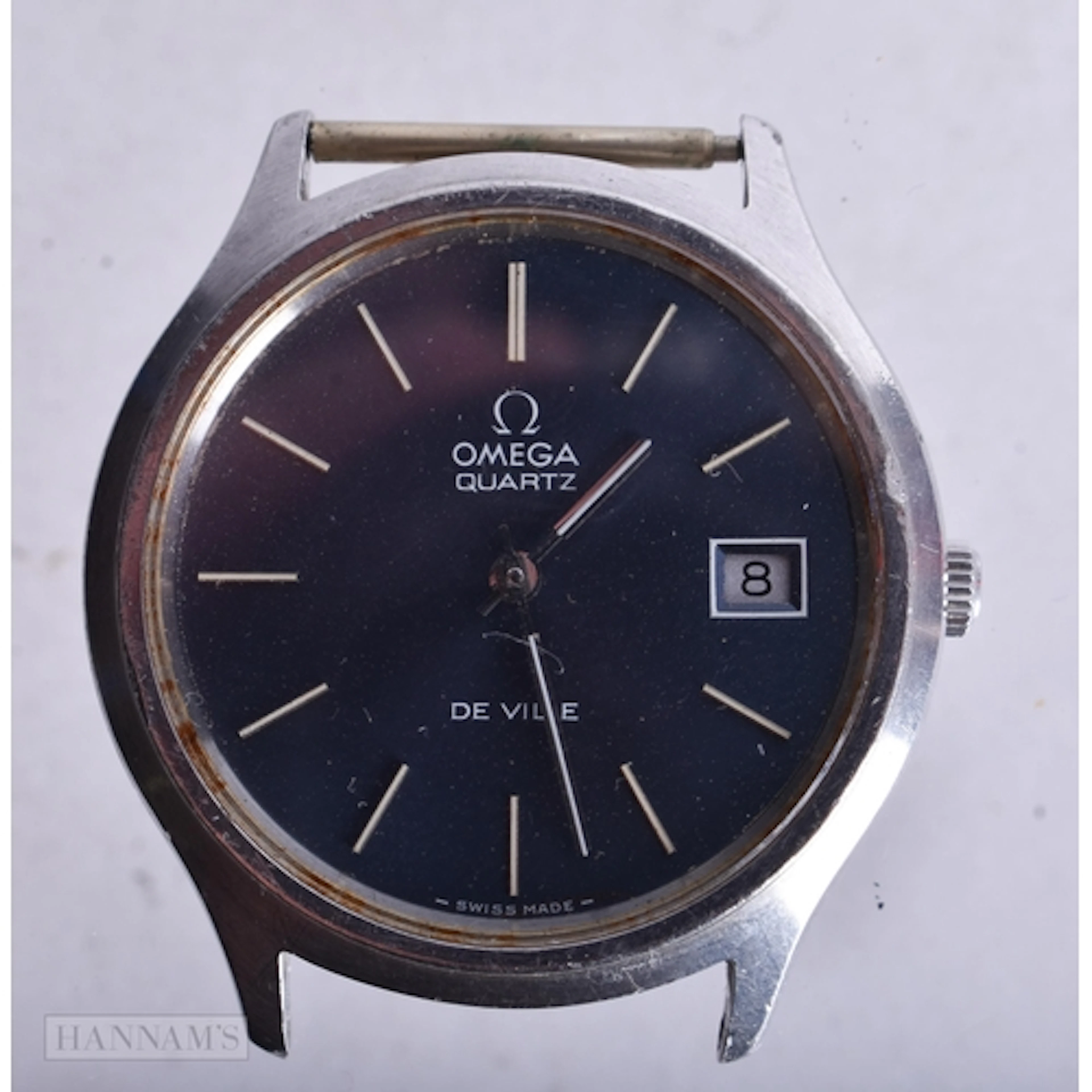 AN OMEGA DE VILLE WATCH. Not running. 3 cm wide.