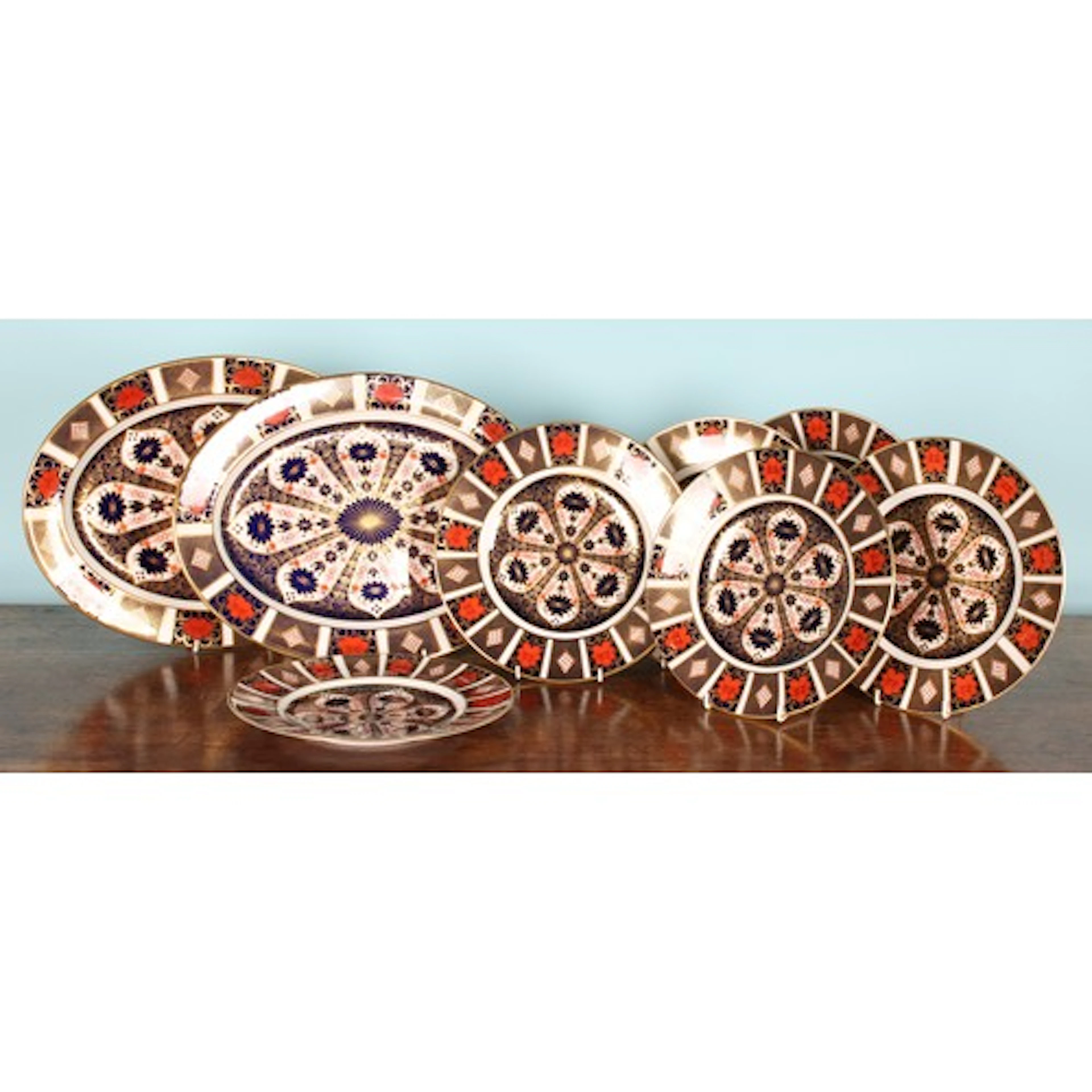 A pair of Royal Crown Derby Imari 1128 pattern oval serving ...