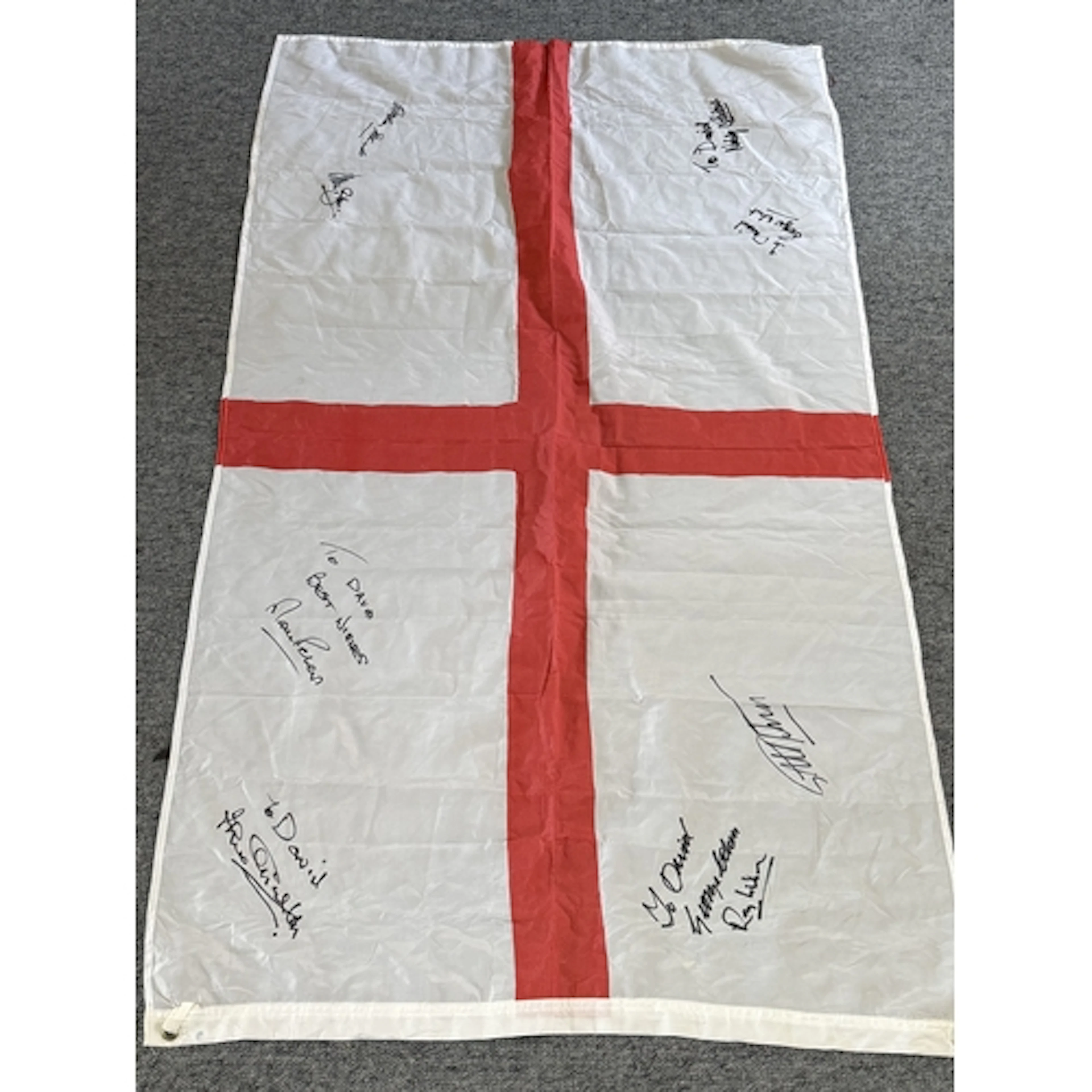 Sports Memorabilia: a late 20th century England flag in orig...