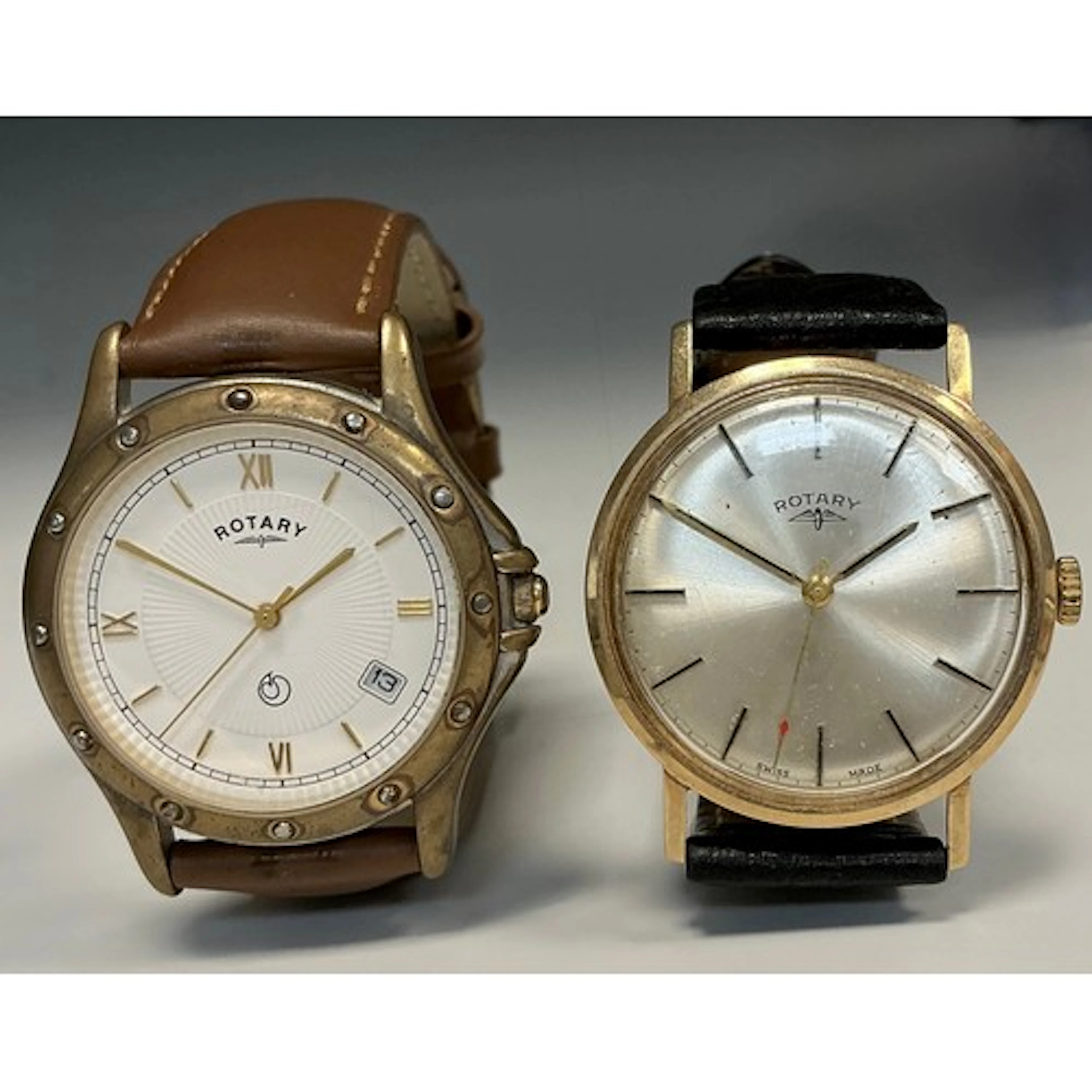 Rotary - a 1970s 9ct gold cased wristwatch, silvered dial, r...