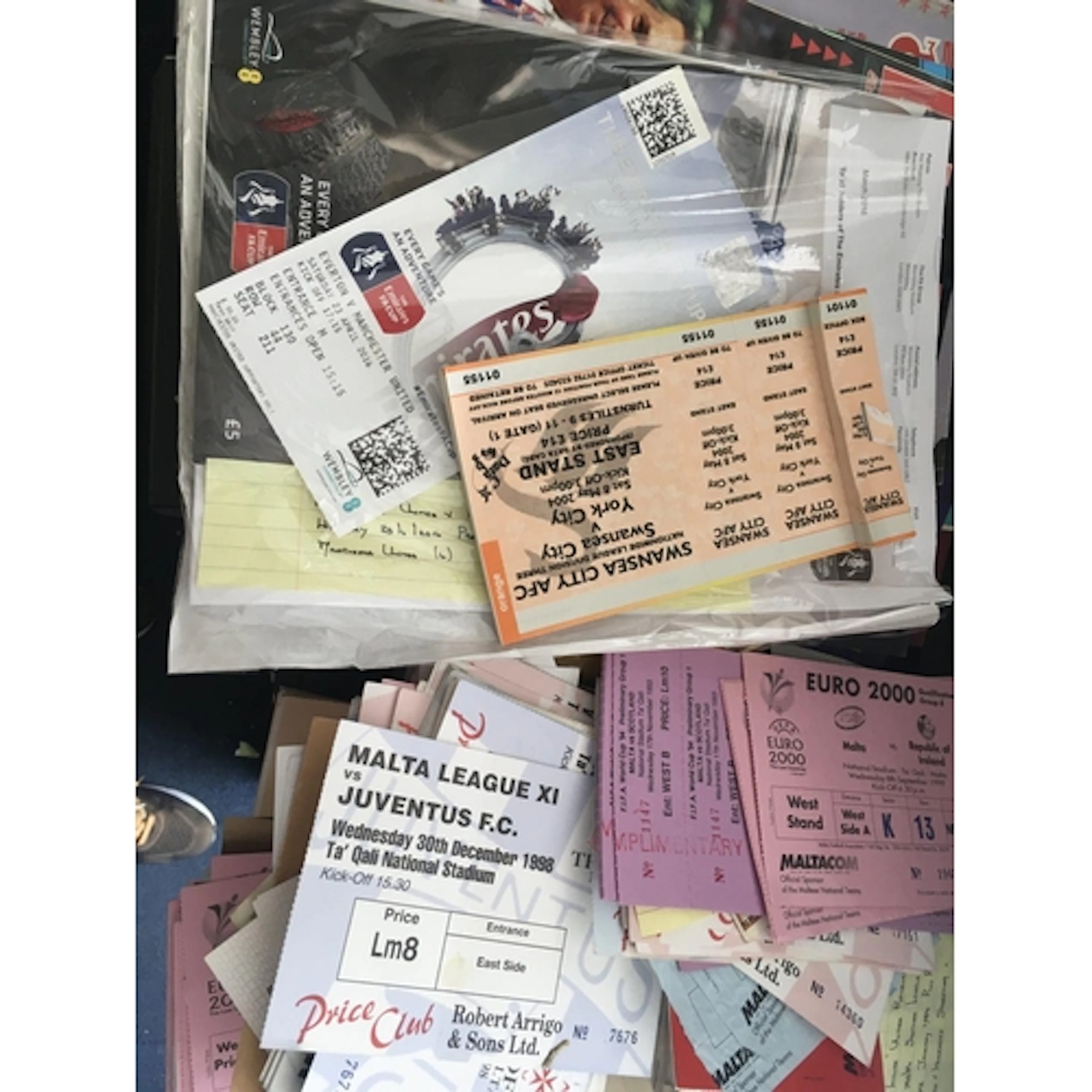 Football Memorabilia Boxes: lots of big match programmes to ...