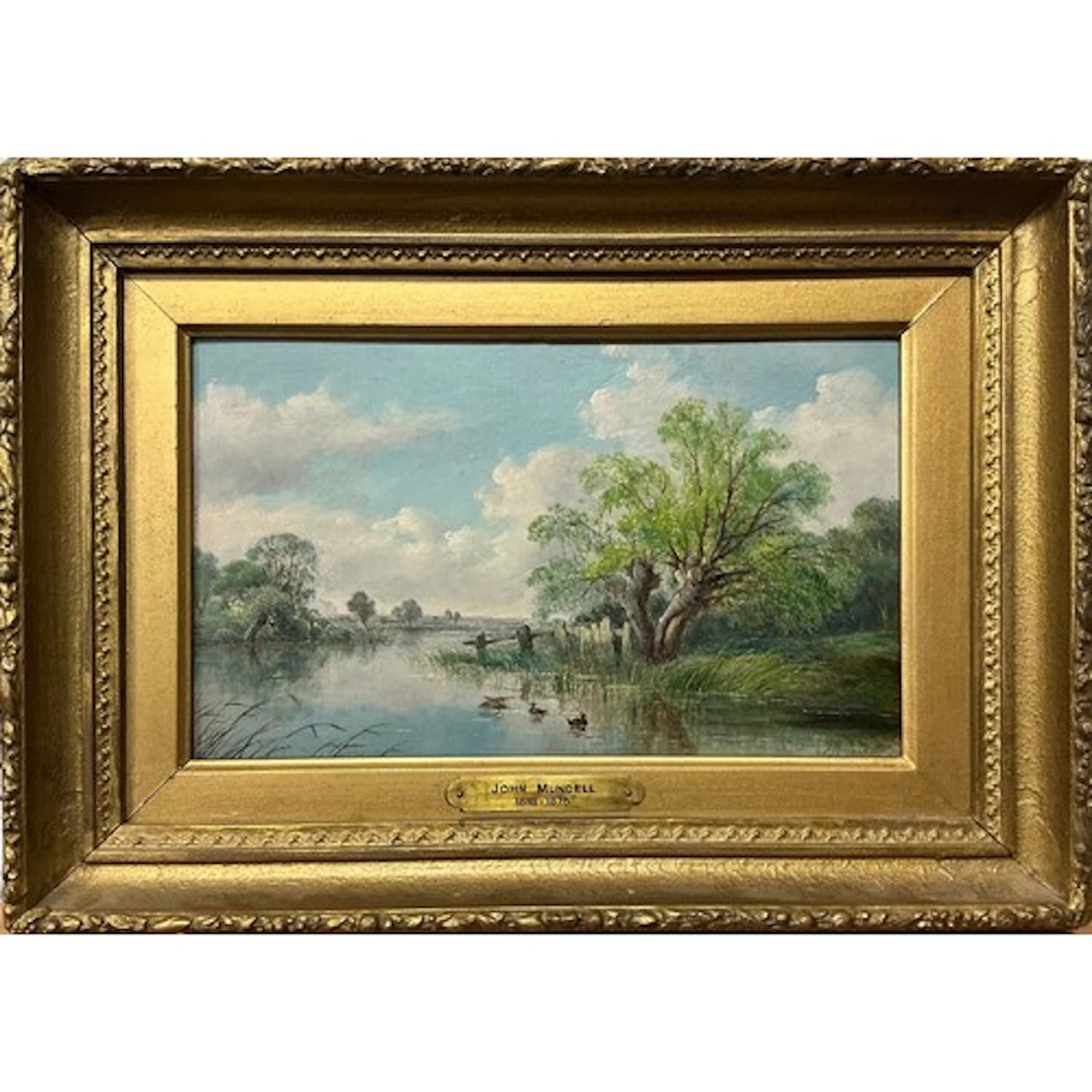 John Mundell (1818-1875) A Quiet Backwater oil on board, 1...