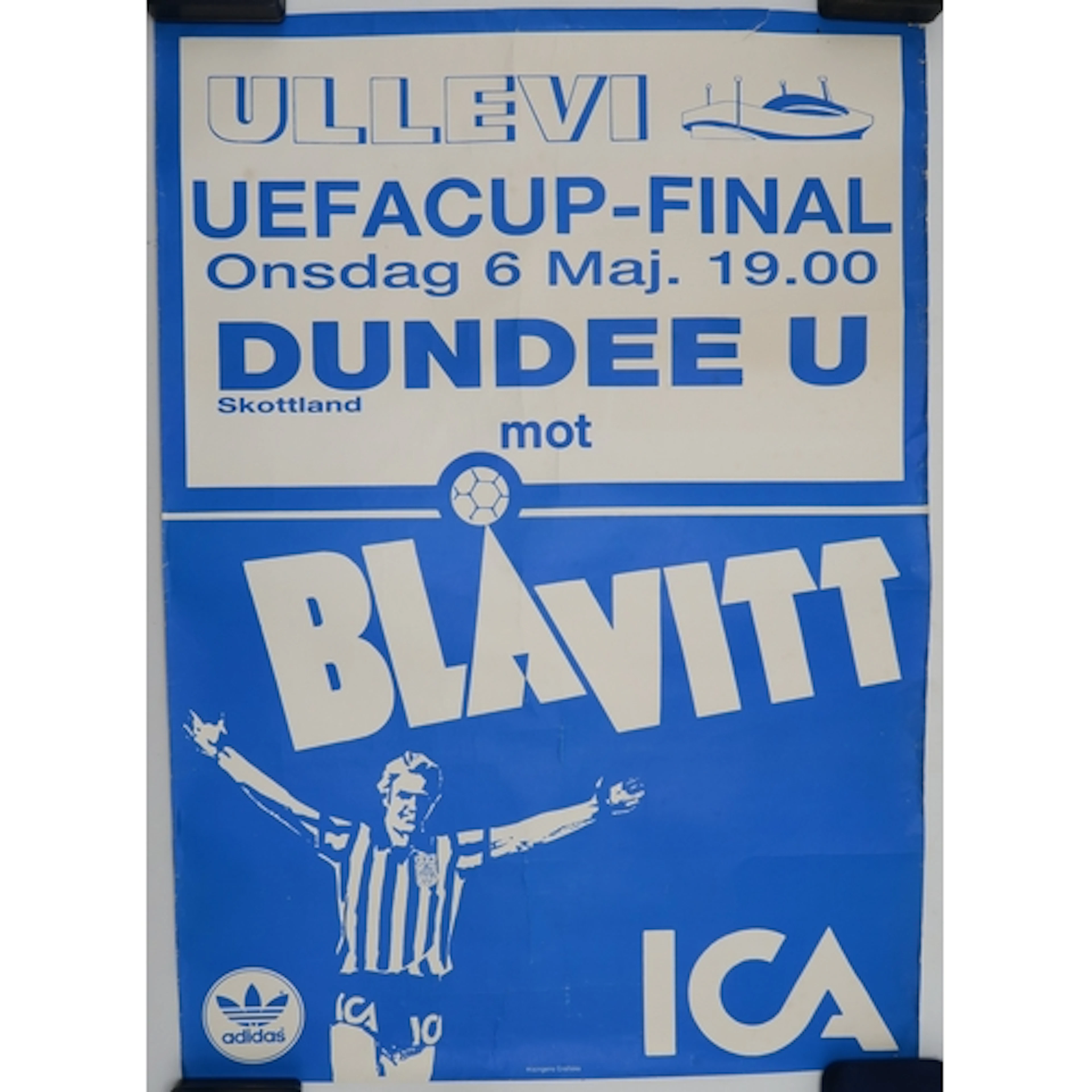 A poster commemorating the 1987 UEFA Cup Final between Dunde...