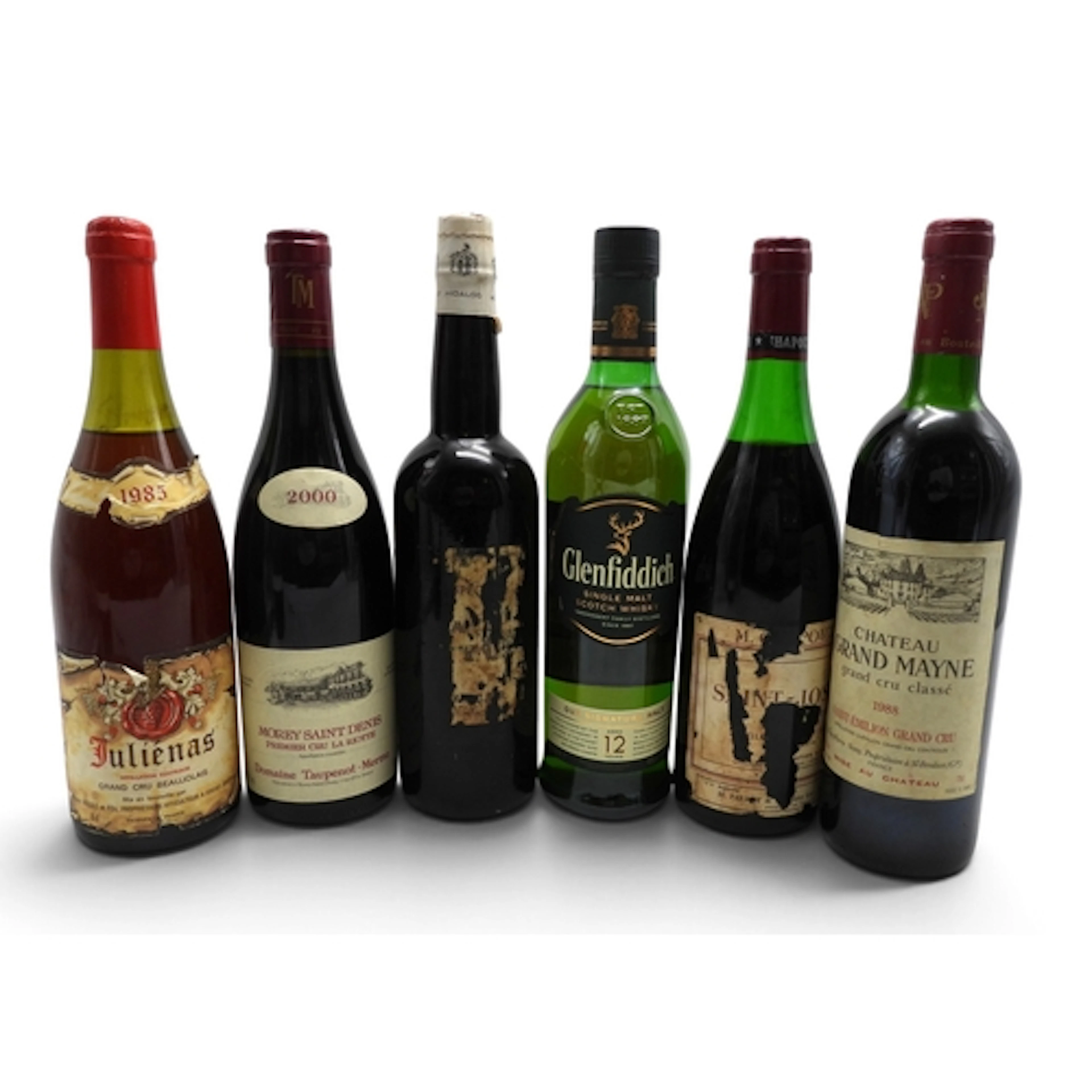WHISKY & WINE - Six Bottles to include GLENFIDDICH 12 Ye...