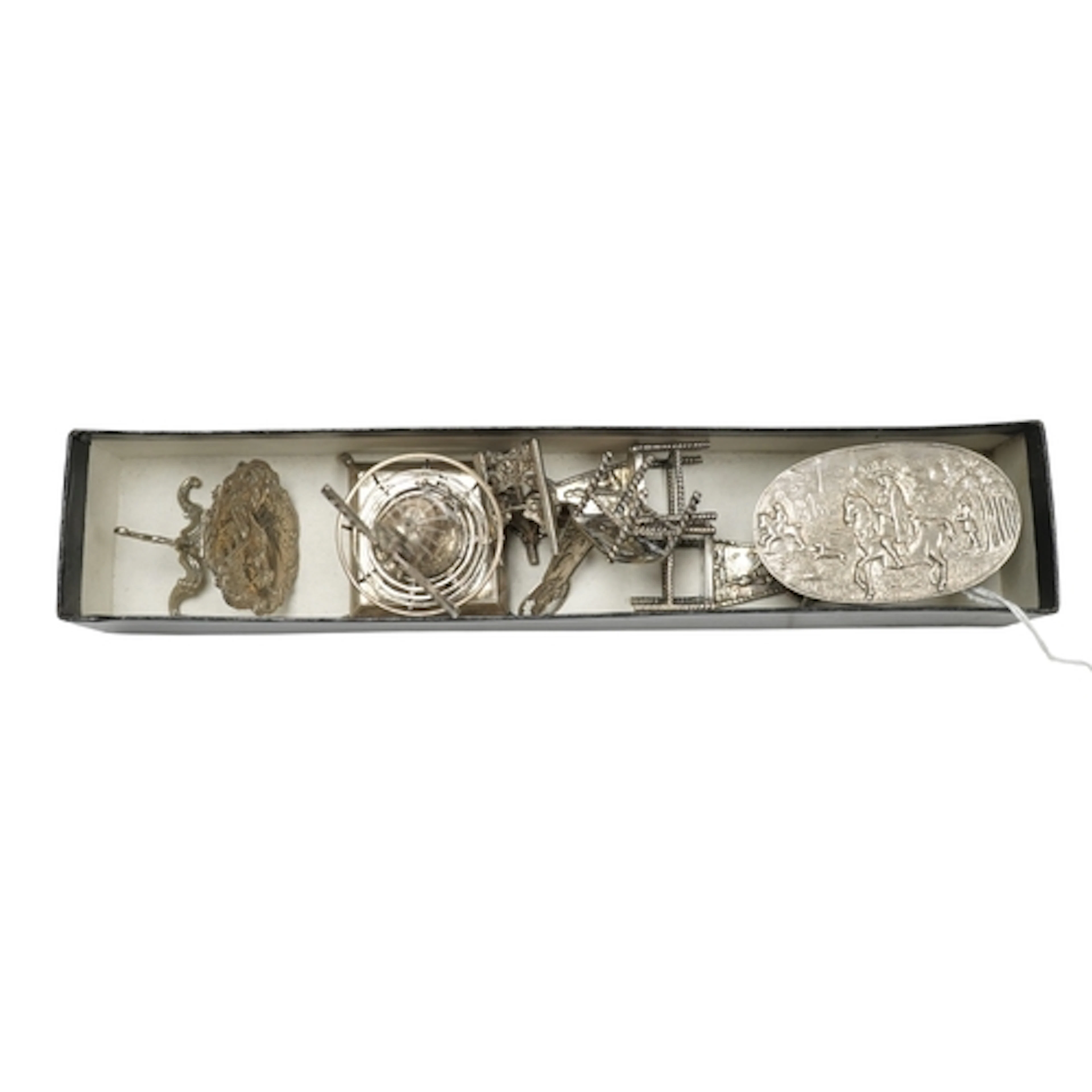 A group of Dutch late 19th/early 20th white metal and silver...