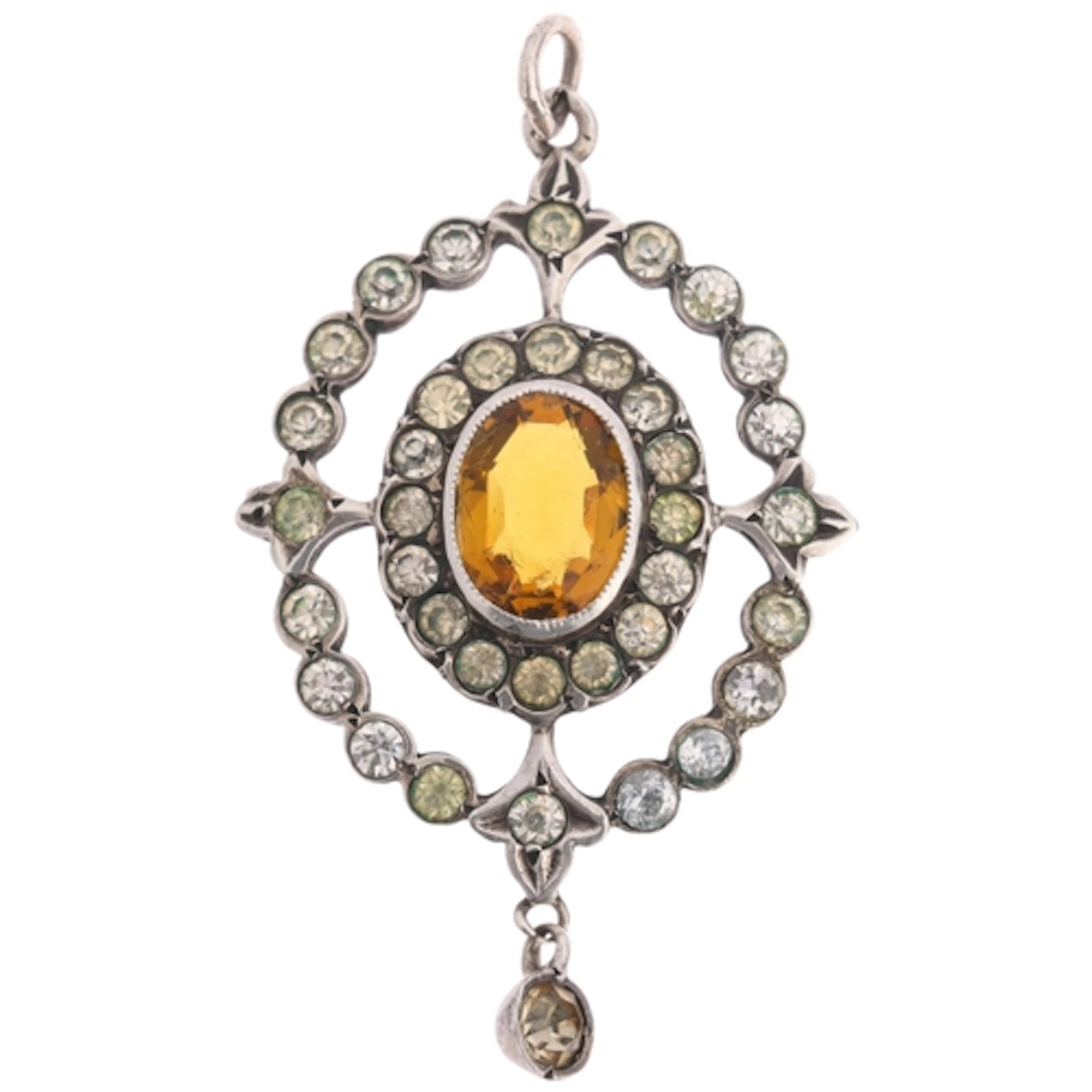 An Antique Continental silver paste target pendant, millegra...