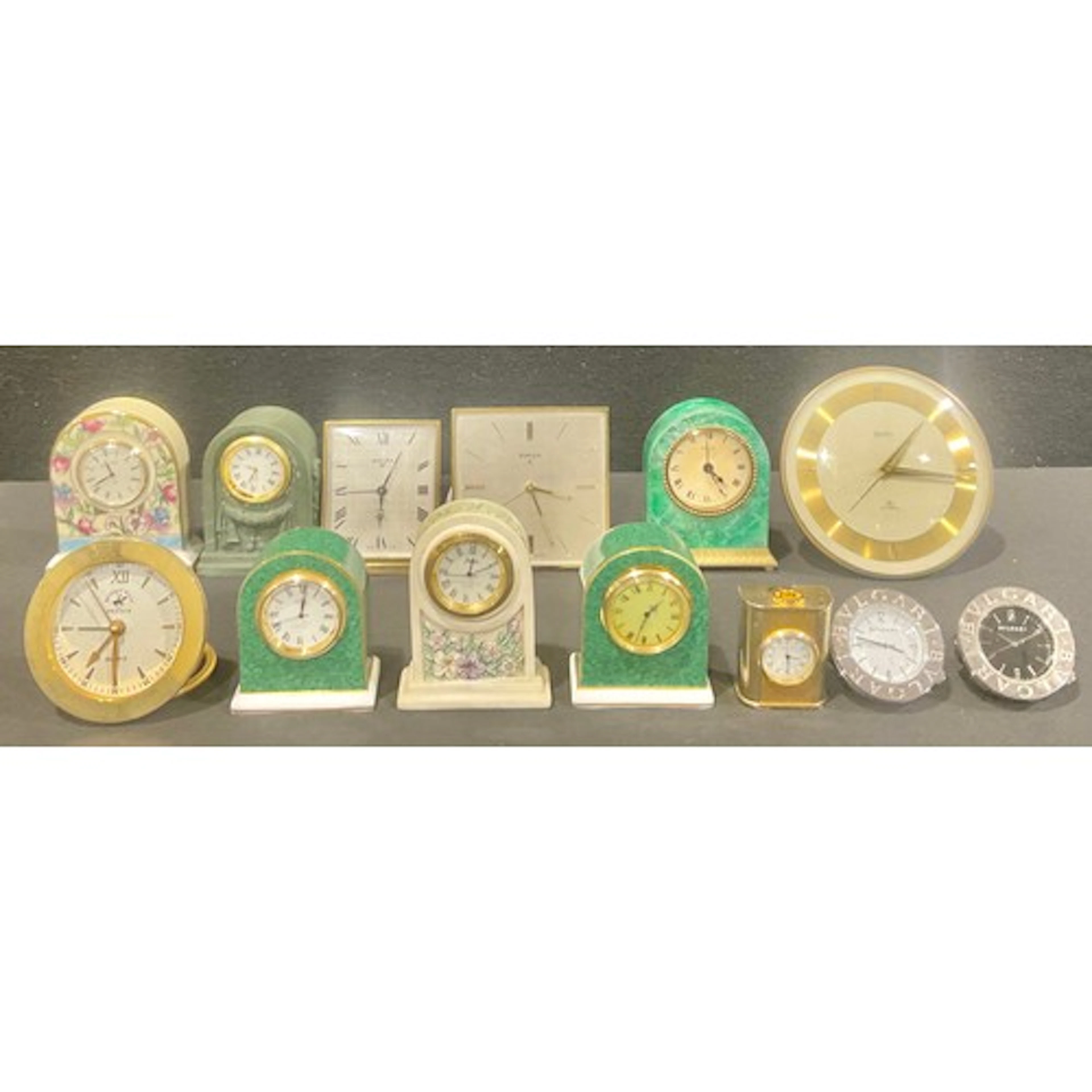 Clocks & Timepieces - two Bulgari travel clocks, assorted o...