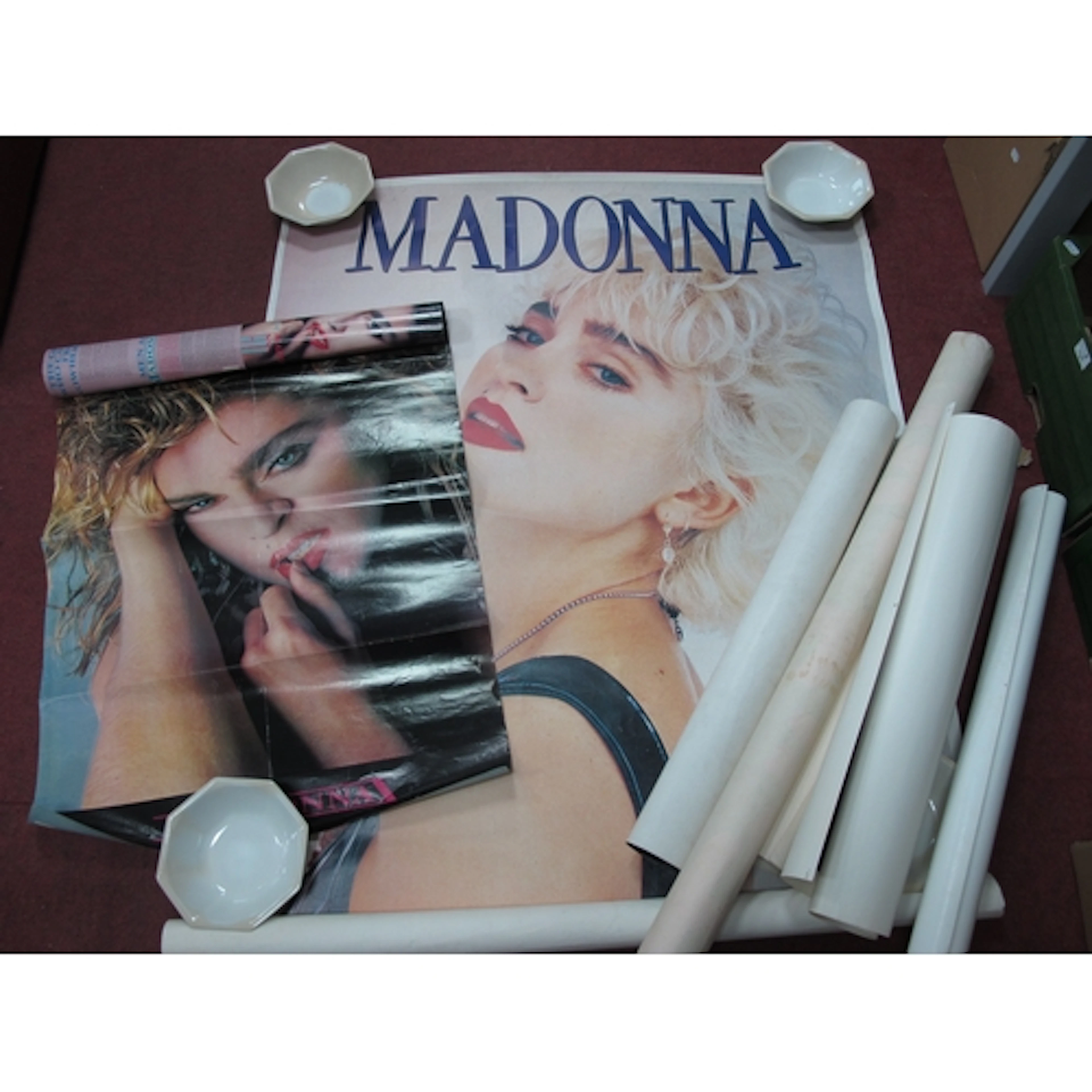 Set of Movie & Pop Posters, including 3 Madonna prints, Bruc...
