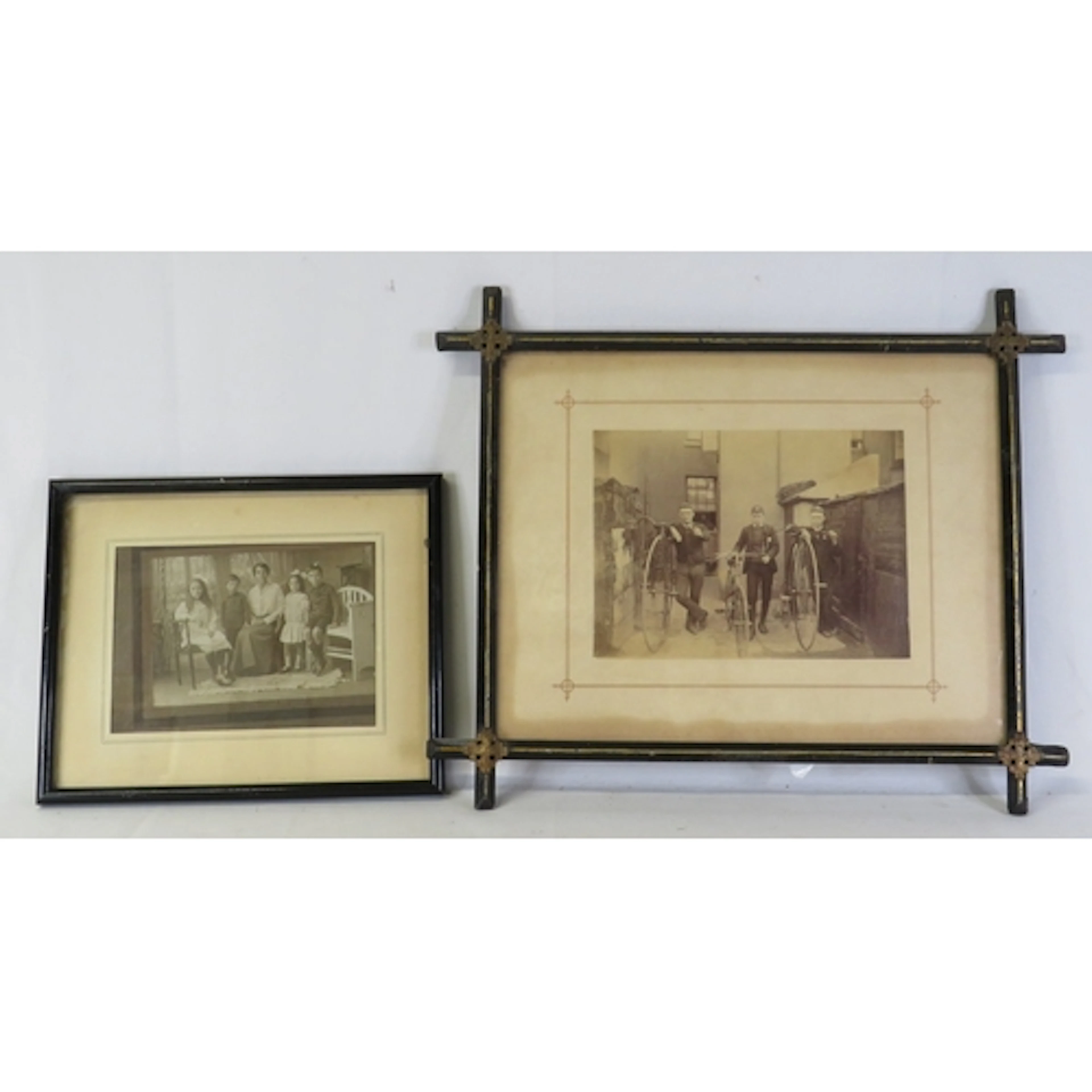 F/g Vintage Photographic Print, 3 men with bicycles & family...