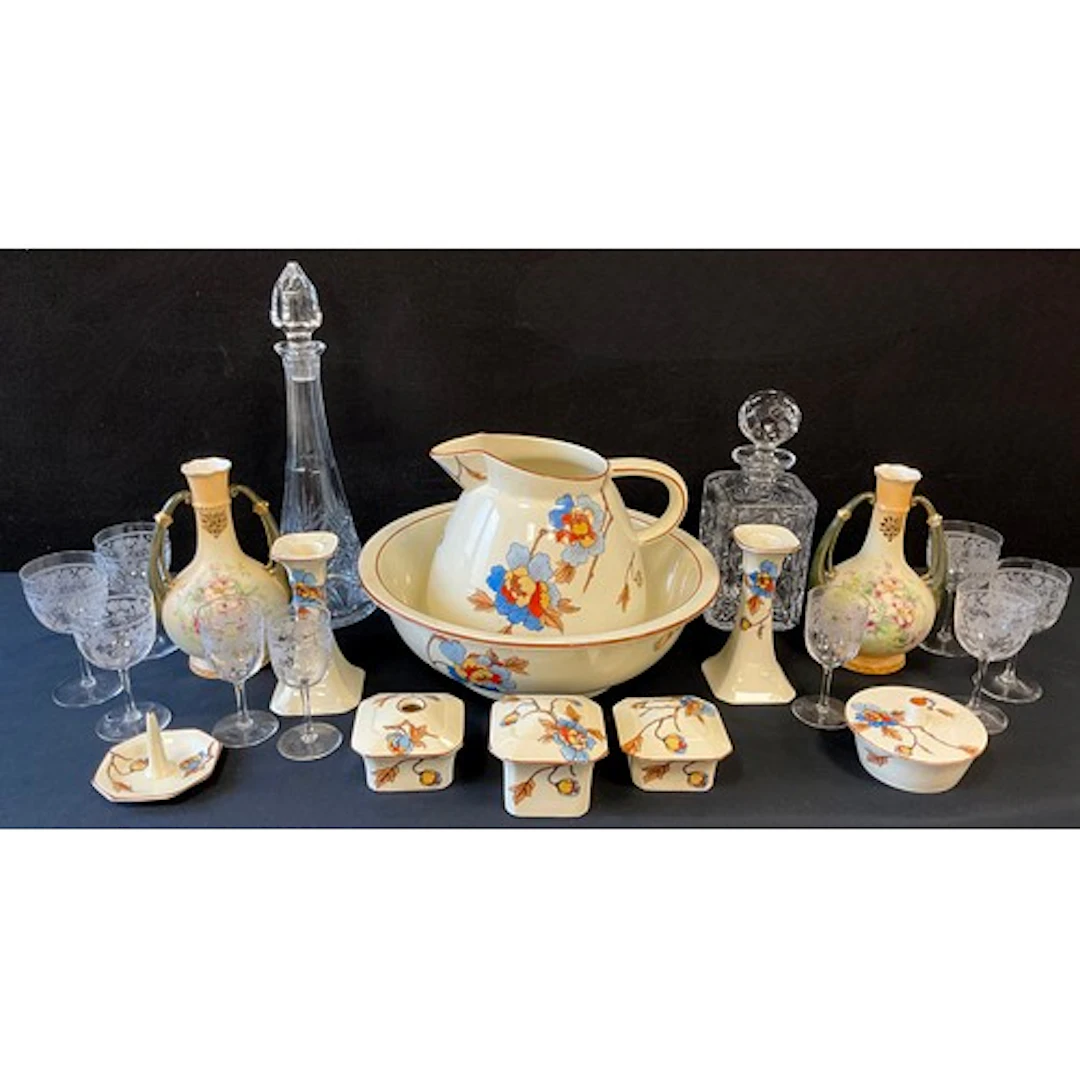 An early 20th century Honey glaze ceramic washing and dressi...