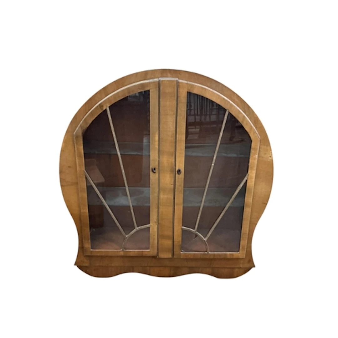 An Art Deco display cabinet (a/f), width 122cm, depth 35cm, ...