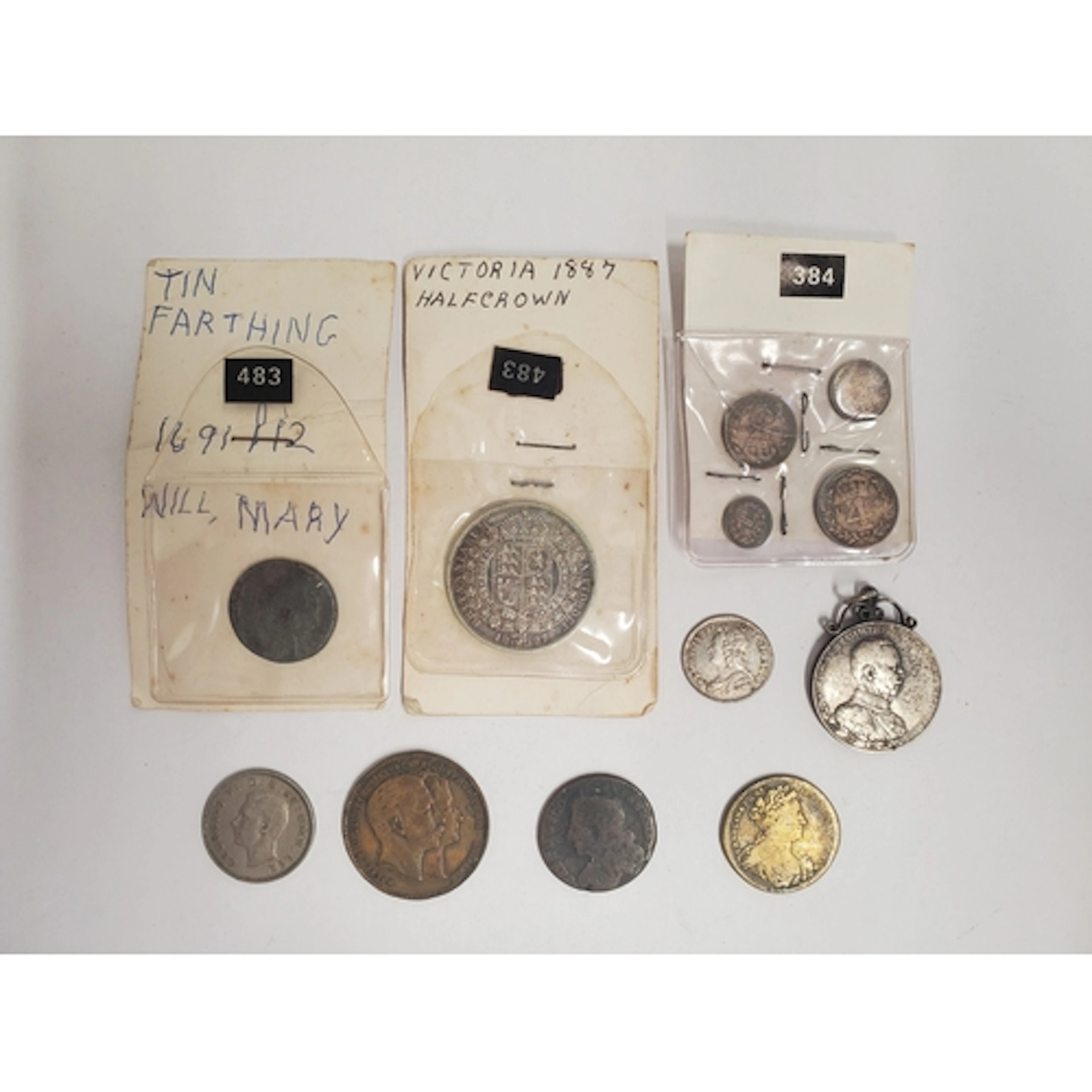 A 1904 Maundy Set of Coins, a George II silver Maundy Fourpe...